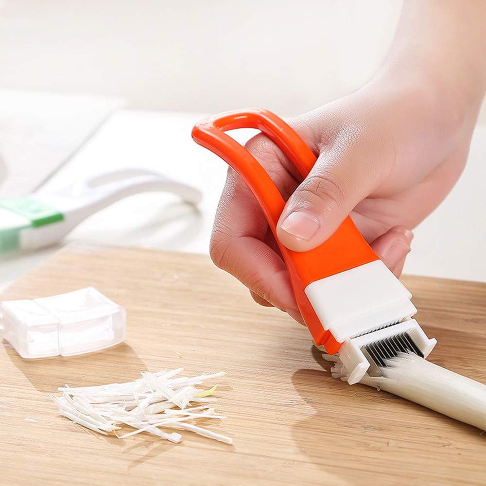 Cutting Onions Device,Tool Slice Kitchen Onion Vegetable Cutter Sharp Scallion Cutter Shred