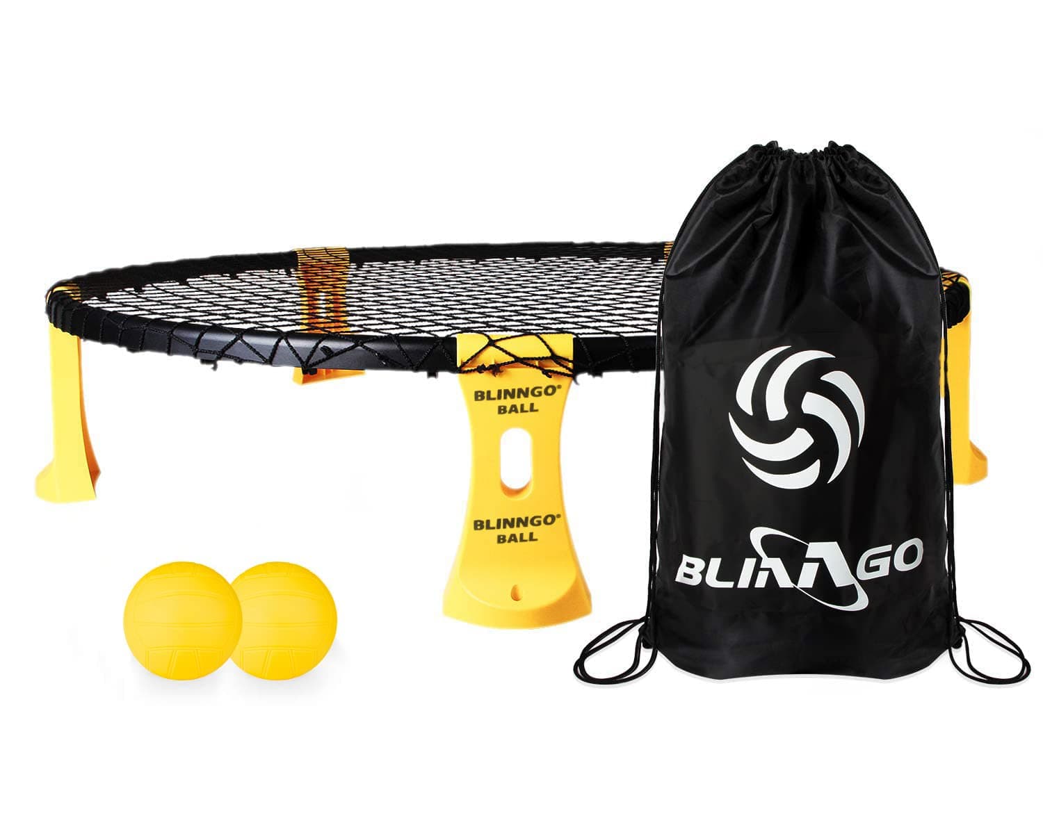 Mookis Roundnet Set Includes Balls, Nets, Bag, Ball Pump and Rules - Suitable for Playing on the Beach, Lawn, Yard and Park
