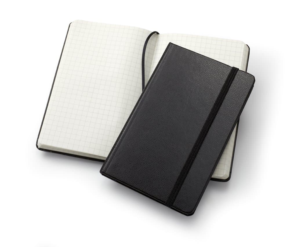 Small Hardcover Notebook - Black Cover - Squared