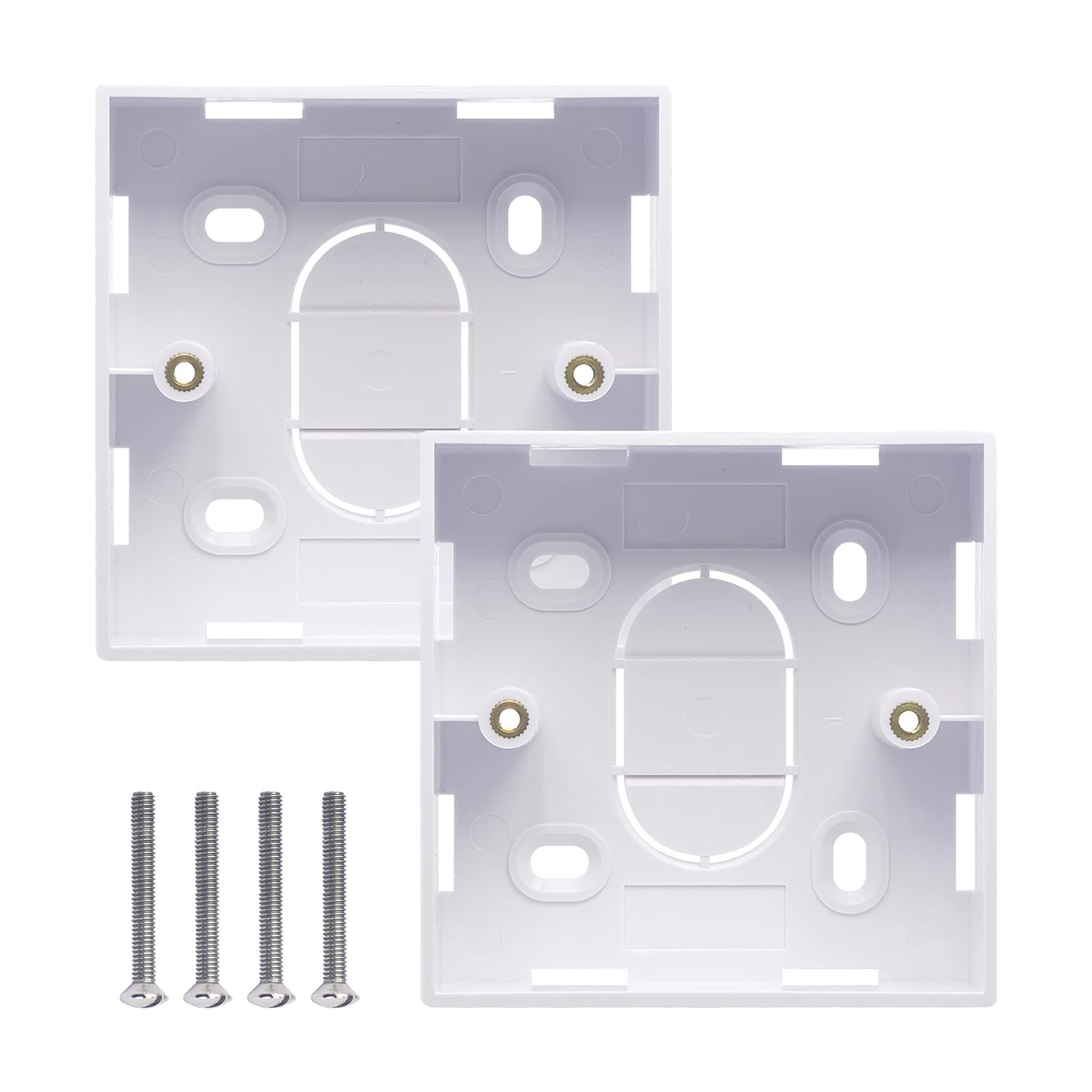 VCELINK Surface Mount Back Box for Network Wallplate Ethernet Faceplate 2 Gang 32mm White