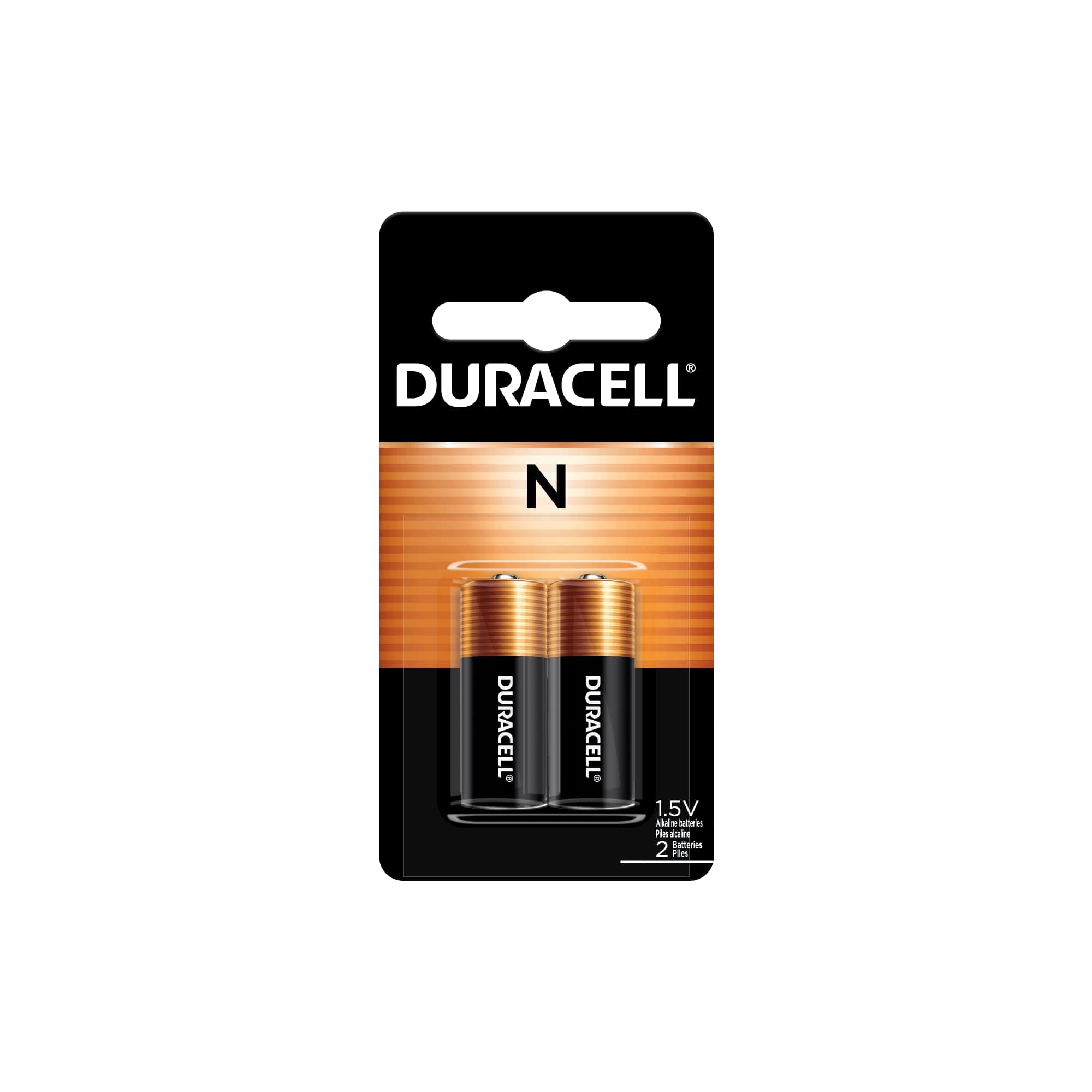 Duracell N 1.5V Alkaline Battery, 2 Count Pack, N 1.5 Volt Battery, Long-Lasting for Key Fobs, GPS Trackers, and More