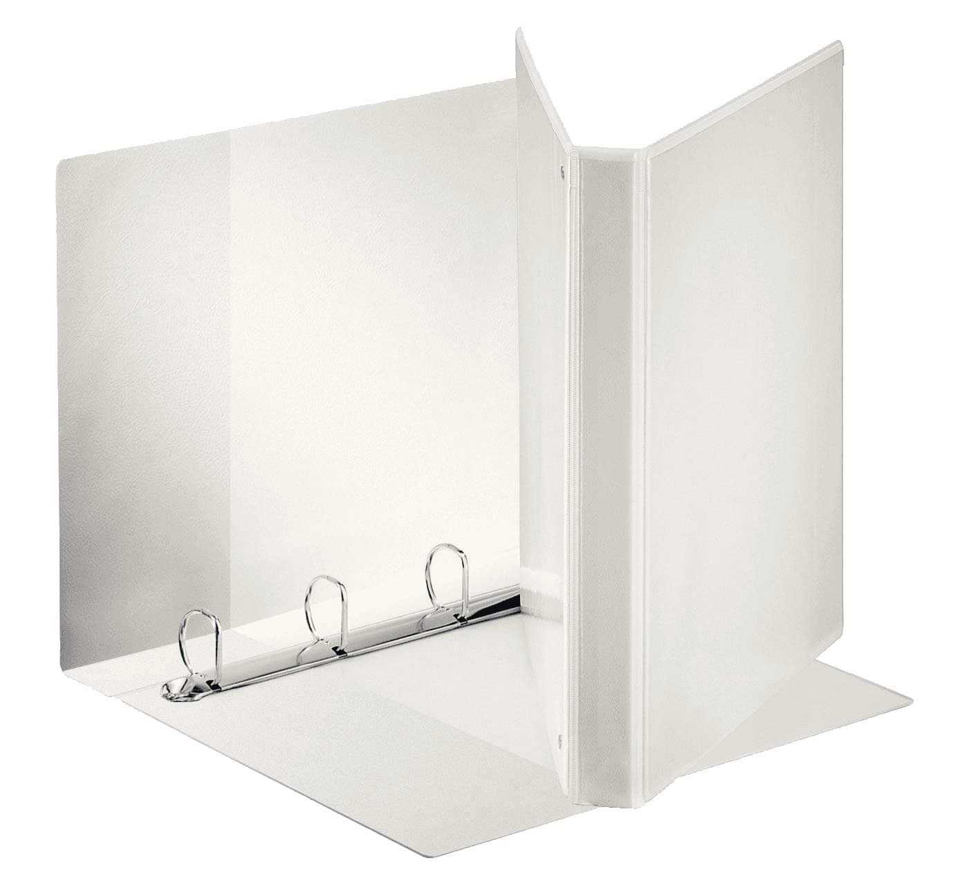 Esselte Leitz Customisable A4 4-Ring Binder with Storage Pockets and Plastic Cover 20mm white