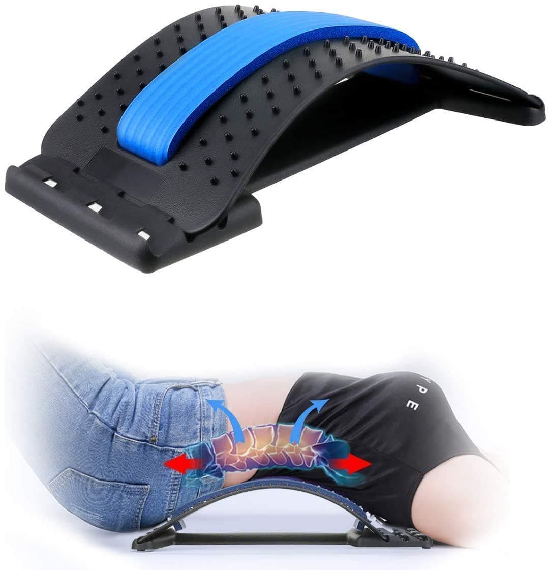 Meetzone Multi-Level Back Stretcher Posture Corrector Device for Back Pain Relief with Back Support Mate Magic Back Stretching Massage (Multicolour)