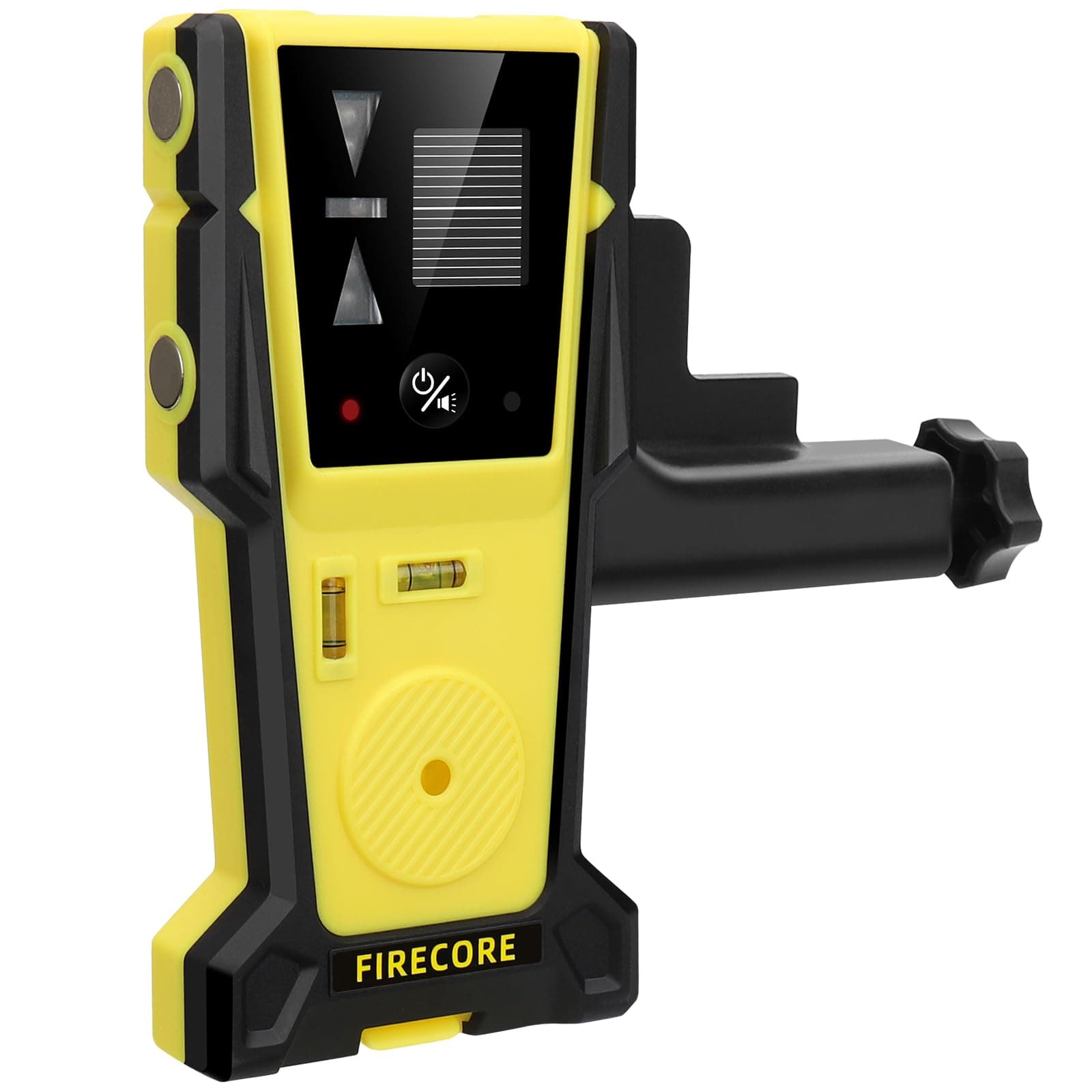 Firecore Laser Receiver for Green Laser Level, Two-Sided LCD Displays to Detect Green Beams Digital Laser Detector Used with Pulsing Line Lasers Up to 197ft Working Range, Rod Clamp Included - FD30