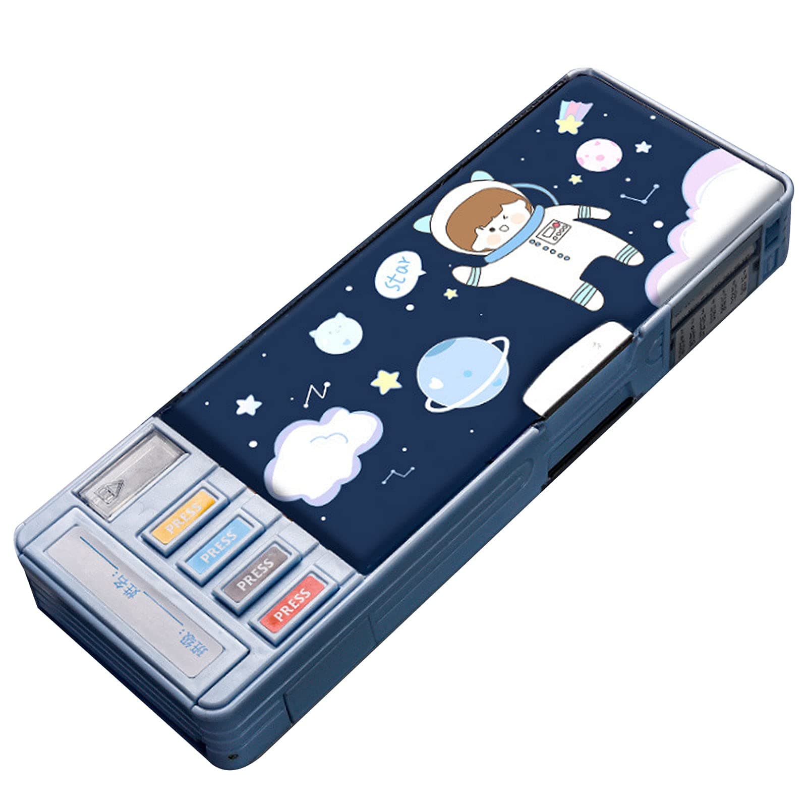 Minache Multifunction Pencil Case with 2 Compartments for Students (One Size, Style 3)