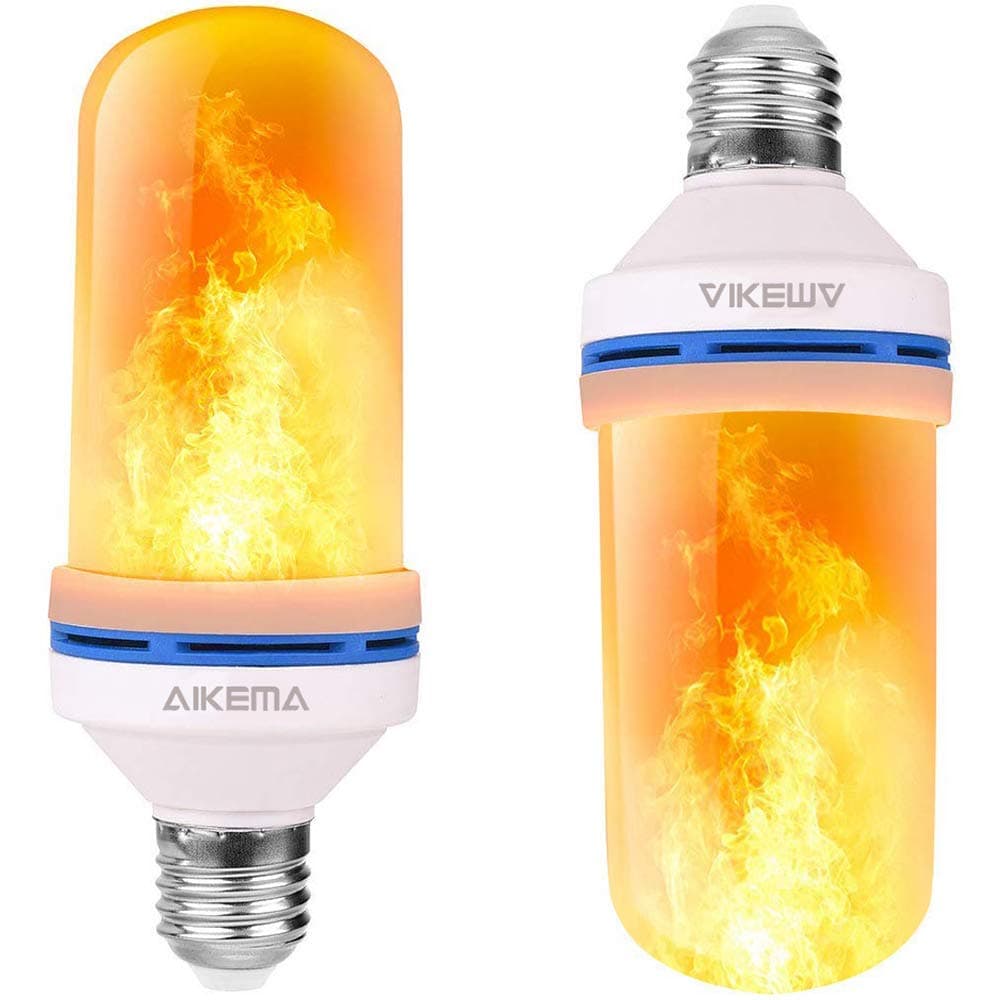 LED Flicker Flame Effect Fire Light Bulbs Atmosphere Lighting Vintage Flaming Christmas Lights Party Decoration (2 Pack) (Flicker Flame Effect Fire Light)