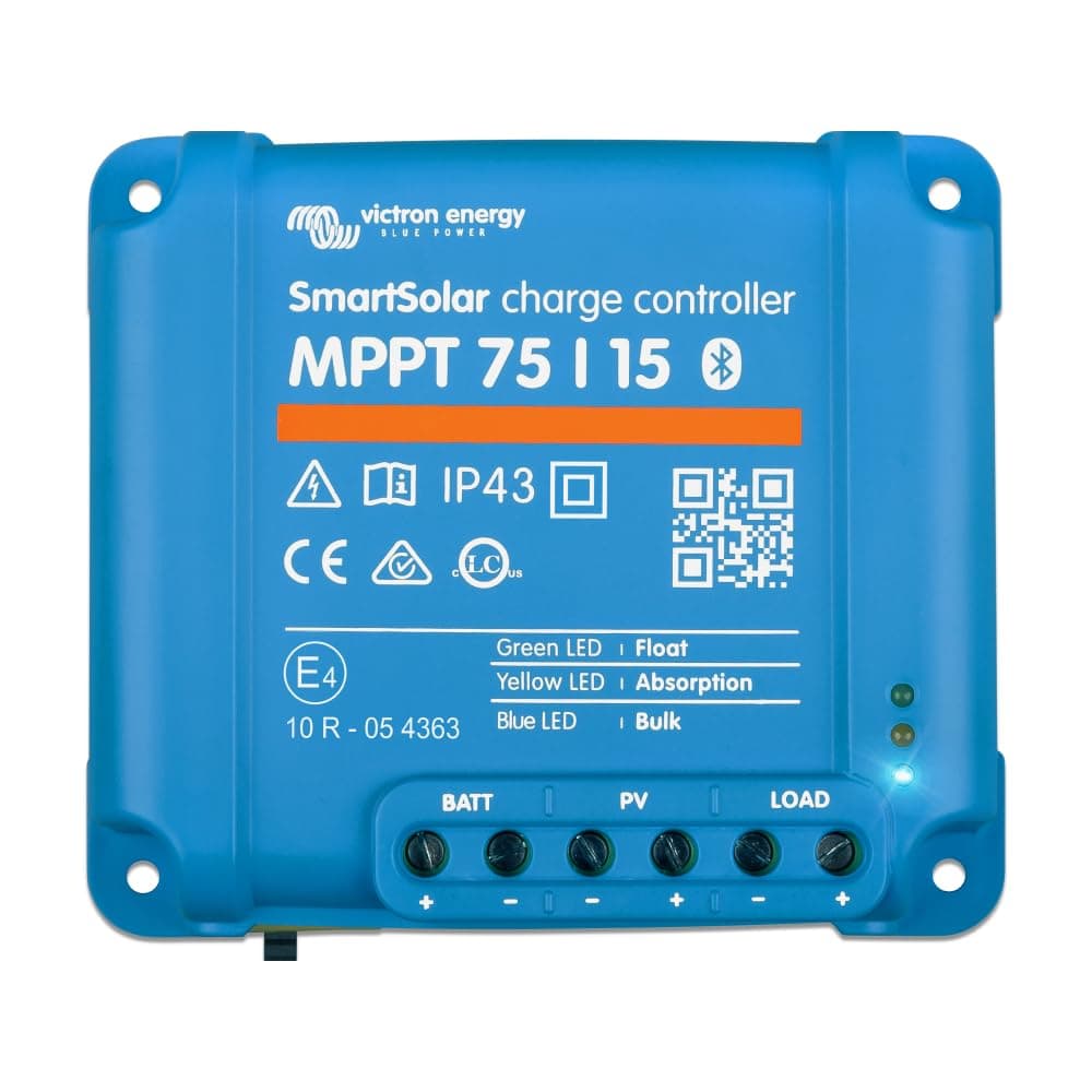 SmartSolar MPPT Solar Charge Controller (Bluetooth) - Charge Controllers for Solar Panels - 75V, 15 amp, 12/24-Volt