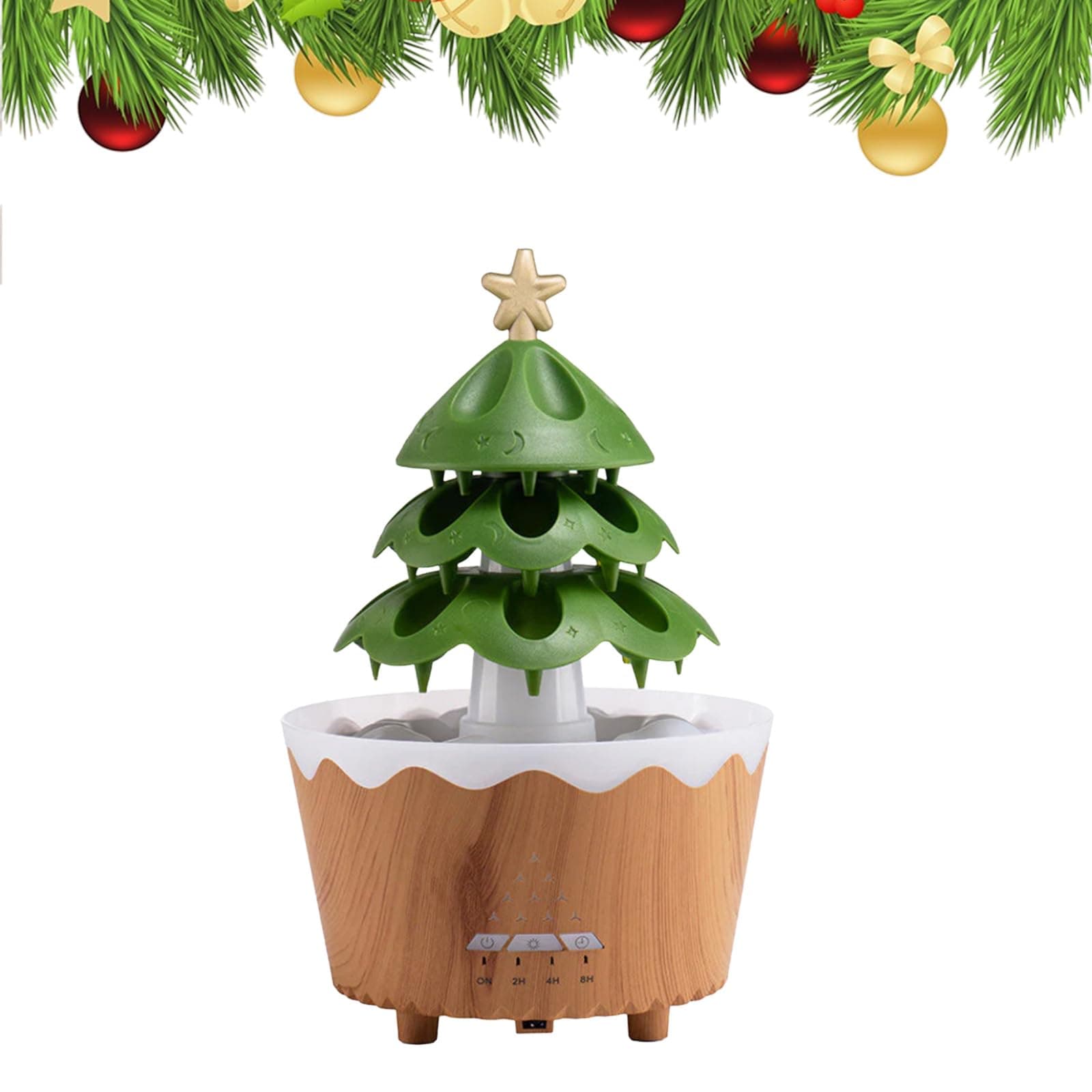 Christmas Tree Diffuser,Remote Control Christmas Tree Humidifier,7 Color Gradient Lights Christmas Tree Essential Oil Diffuser,Can Be Timed Switch, Cute Diffuser for Home Christmas (Brown)