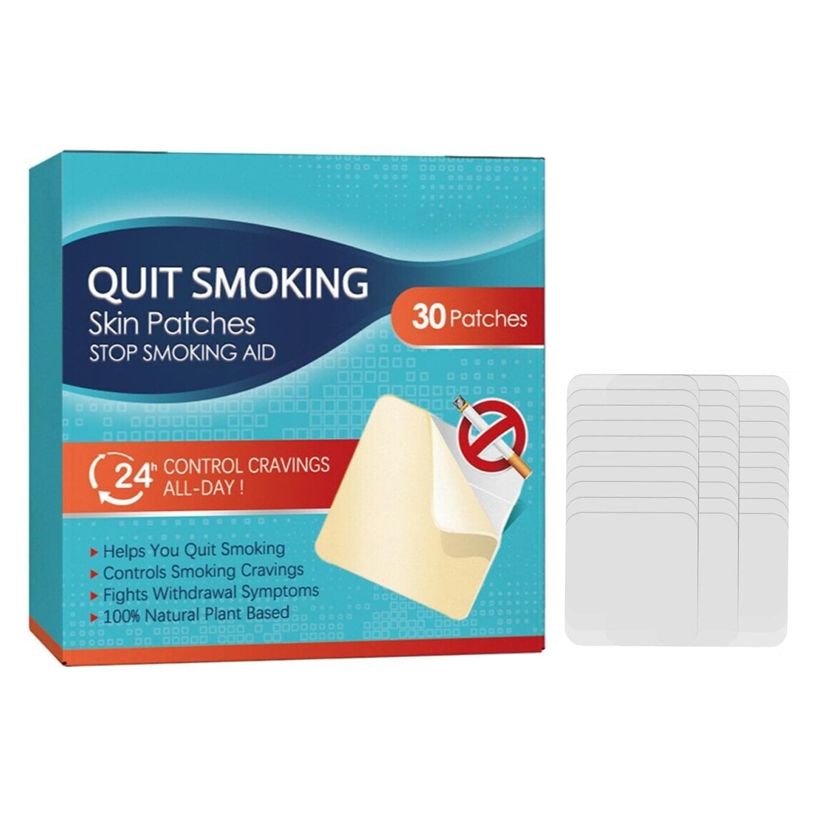 Excefore Quit Smoking Patches, Aid Stop Patch, Easy And Effective To Help Smoking, Safety Anti-Smoking Stickers (30Pcs)