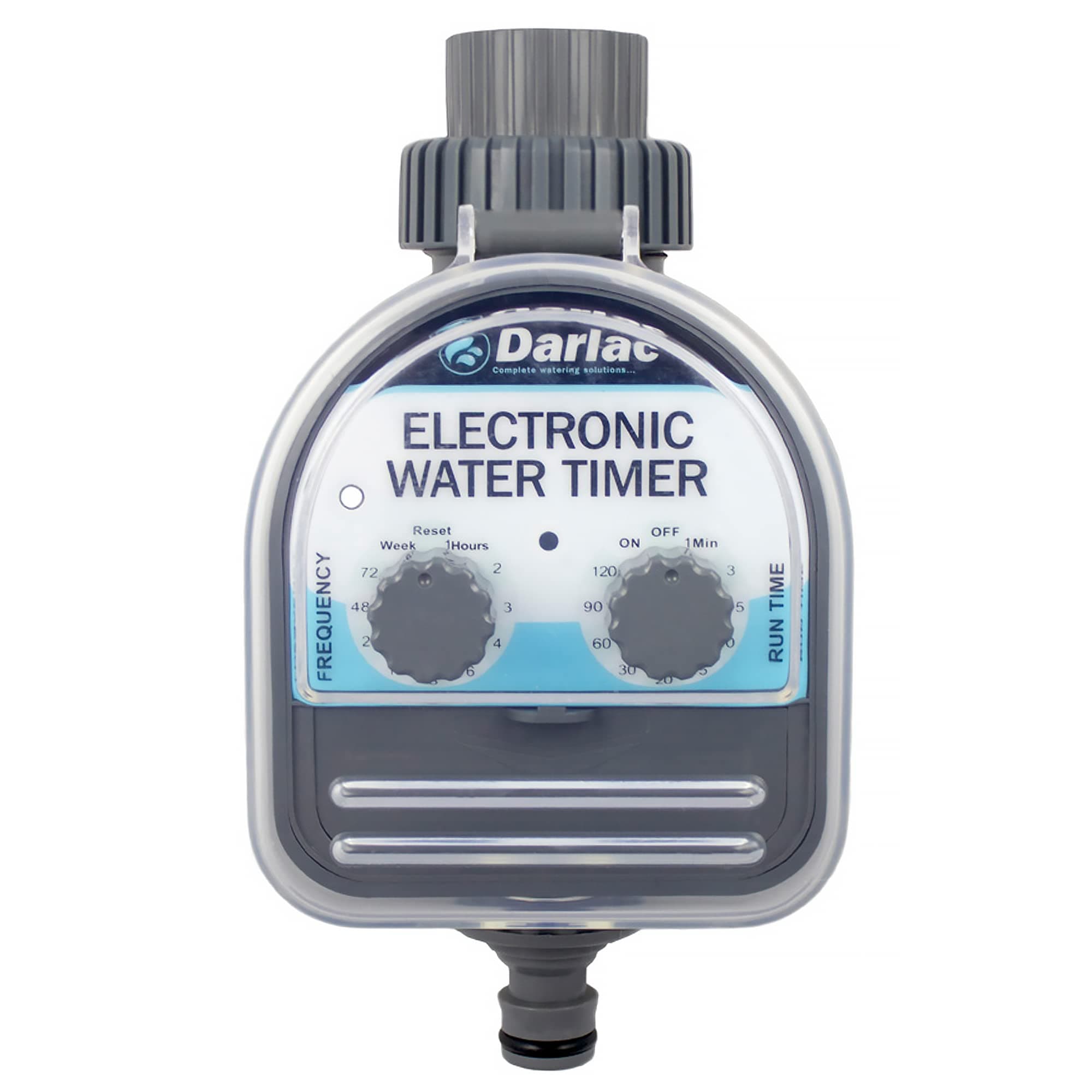 Darlac Electronic Water Timer – 2 Dial Function for Multiple Watering Options, Frequency and Run Time – Garden Hose Fitting