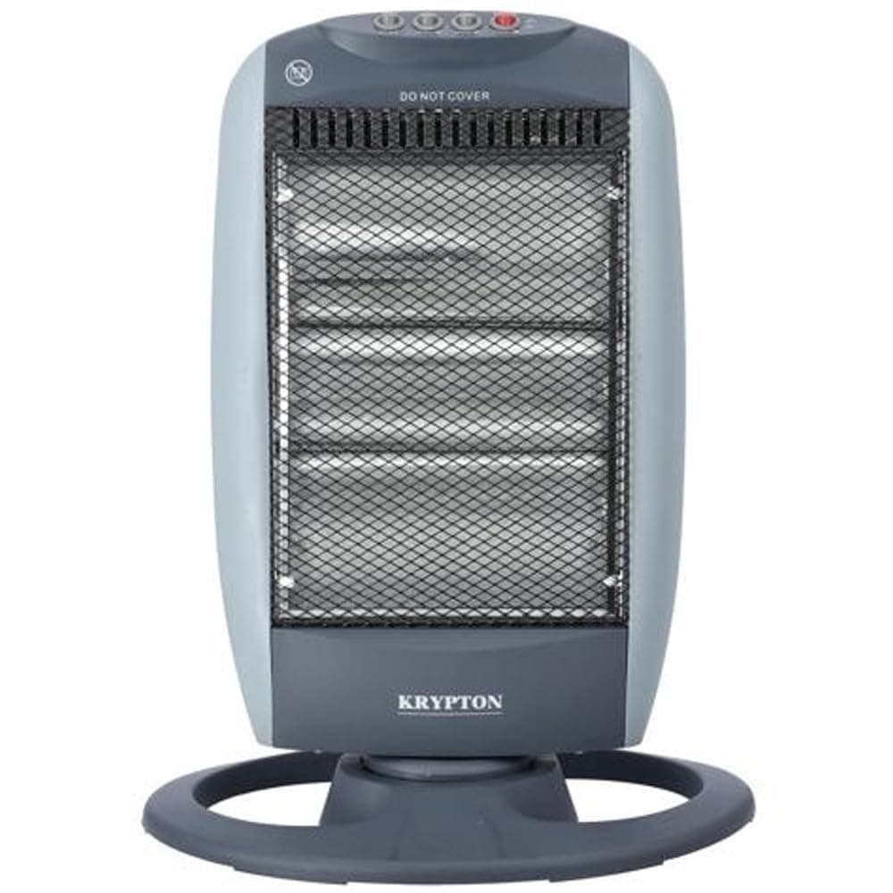 Krypton Halogen Heater 1200 W | High Performance with 3 Heating Power and Safety Tip-Over Switch/Perfect for Home and Office Use, Portable with a Carry Handle/Grey, 2 Years Warranty