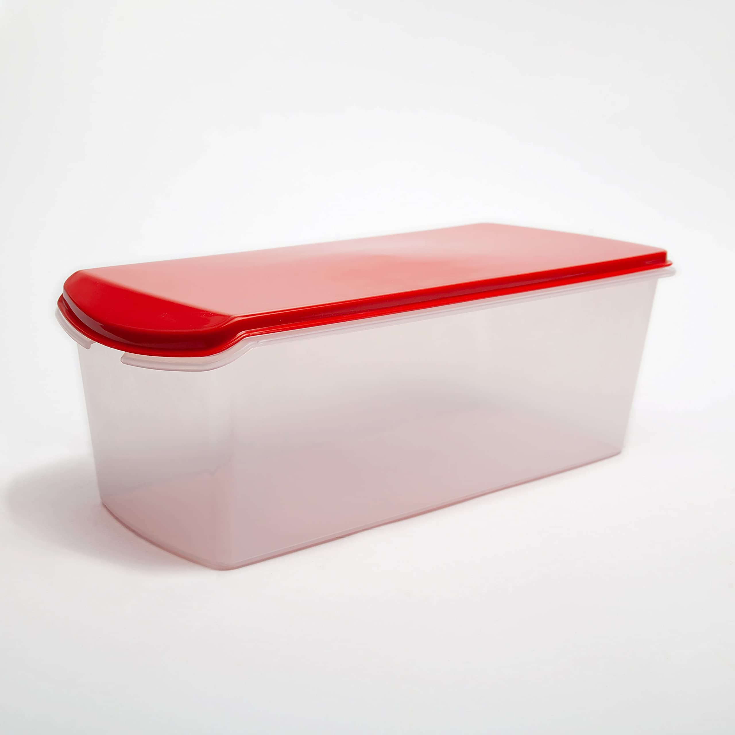 Plastic Multi Storage Bread Box Container & Organizer Set For Kitchen, Refrigerator & Home Use Airtight 100% Food Grade Container (33 X 15 X 11.8 Cm, Red)