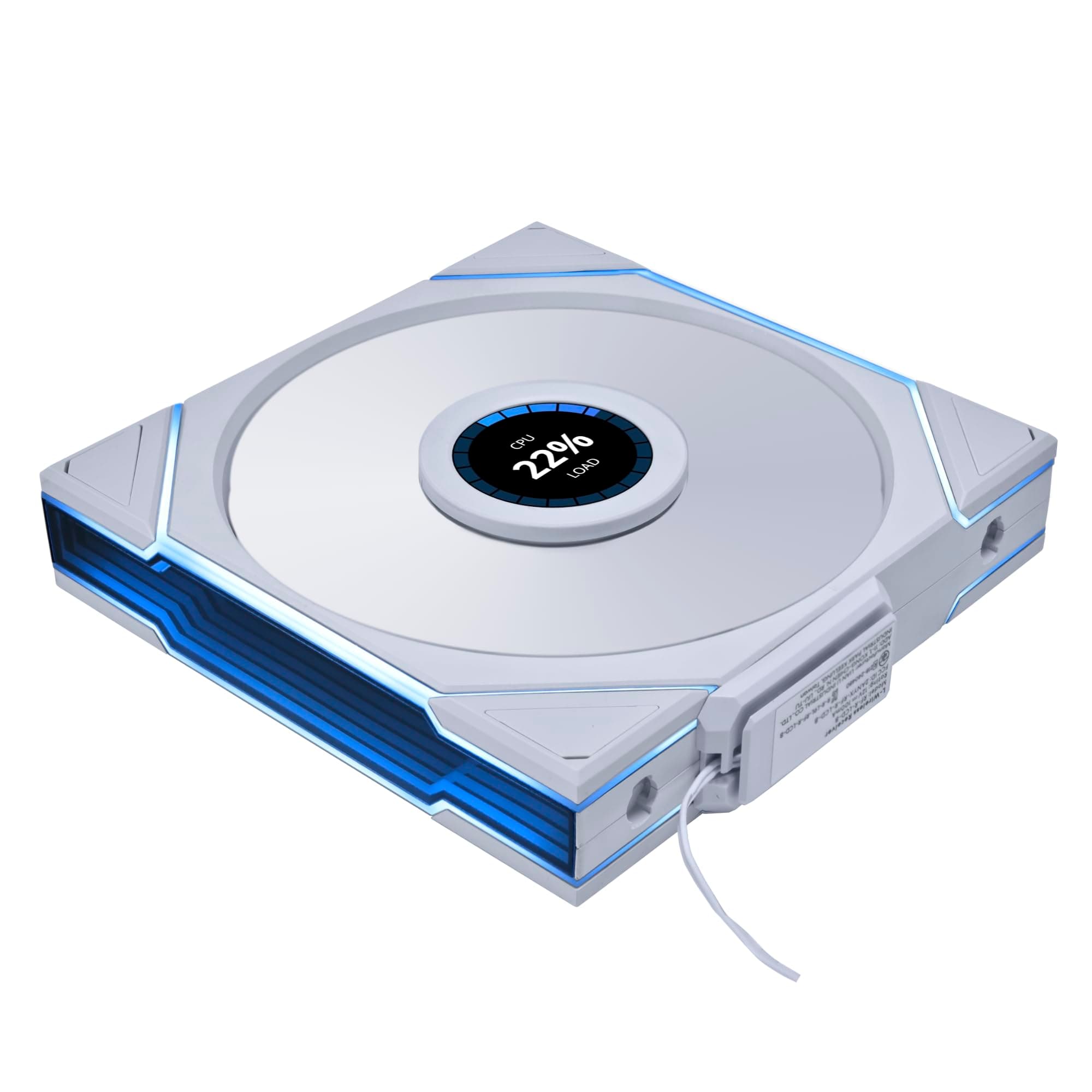 UNI Fan TL LCD Wireless 140-Single Pack(Reverse Blade)-2.4 GHz Wireless Signal 140MM ARGB Fan-Infinity Mirror-Daisy-Chain-Lighting Effects-Controller NOT Included&Required-White (14RTLLCD1W1W)