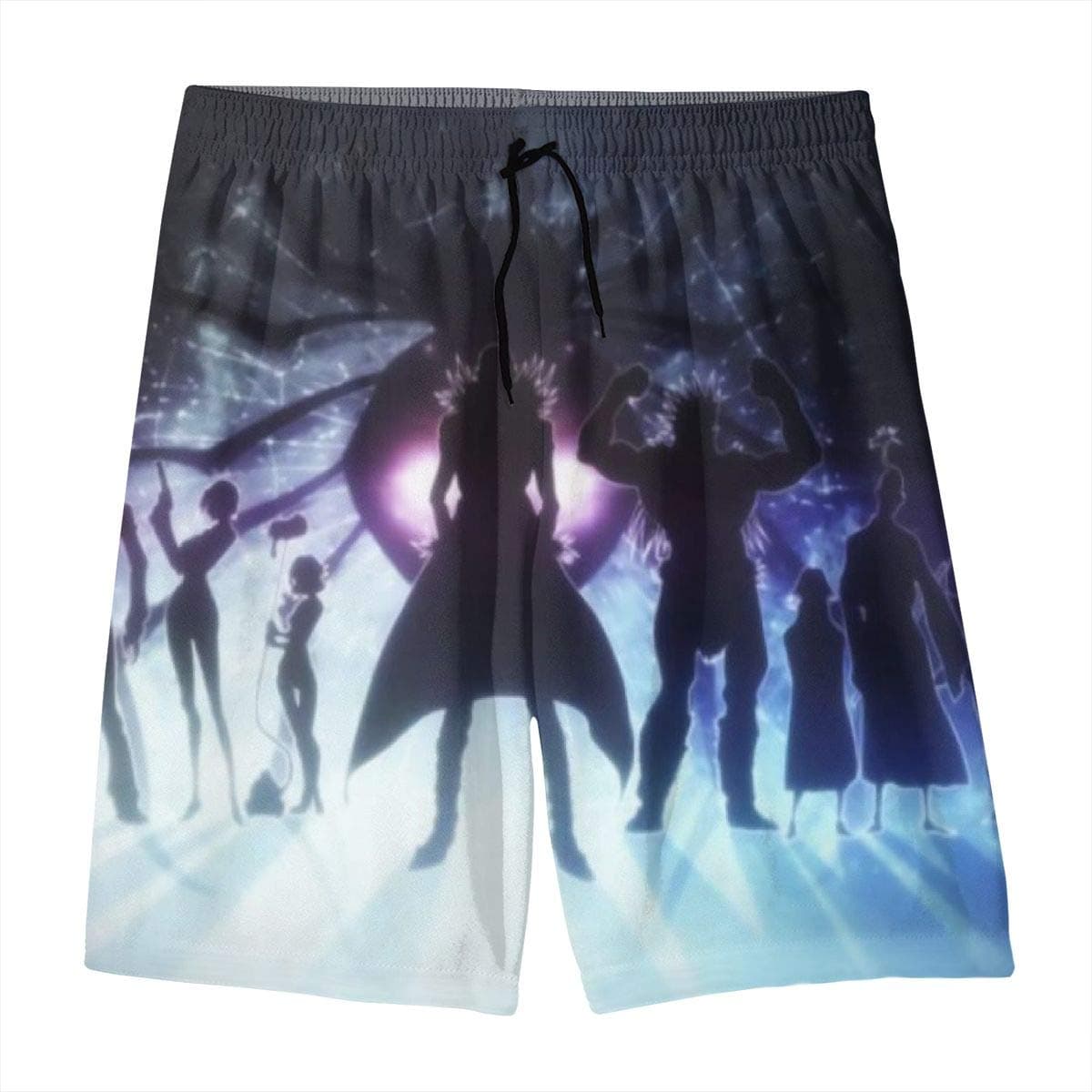 Hunter X Hunter-Phantom Troupe Basic Polyester Cartoon Teen Beach Pants with Pockets Anime Beach Shorts for Teenagers
