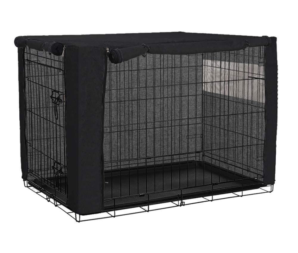 QCWN Dog Crate Cover for Wire Crates, Polyester Durable Windproof Pet Kennel Covers (36 Inch)