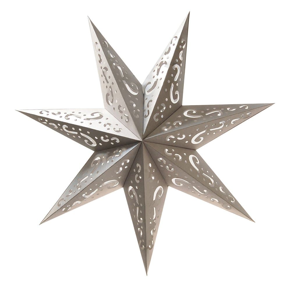LumabasePaper Lantern 7 Pointed Star, Silver