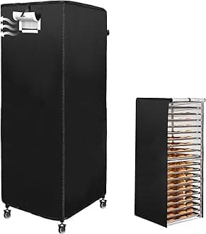 Black 20tier Sheet Pan Rack/Bun Pan Rack Cover With Vents, 23"X28"X64" Bakery Single Rack Covers, Waterproof and Dustproof