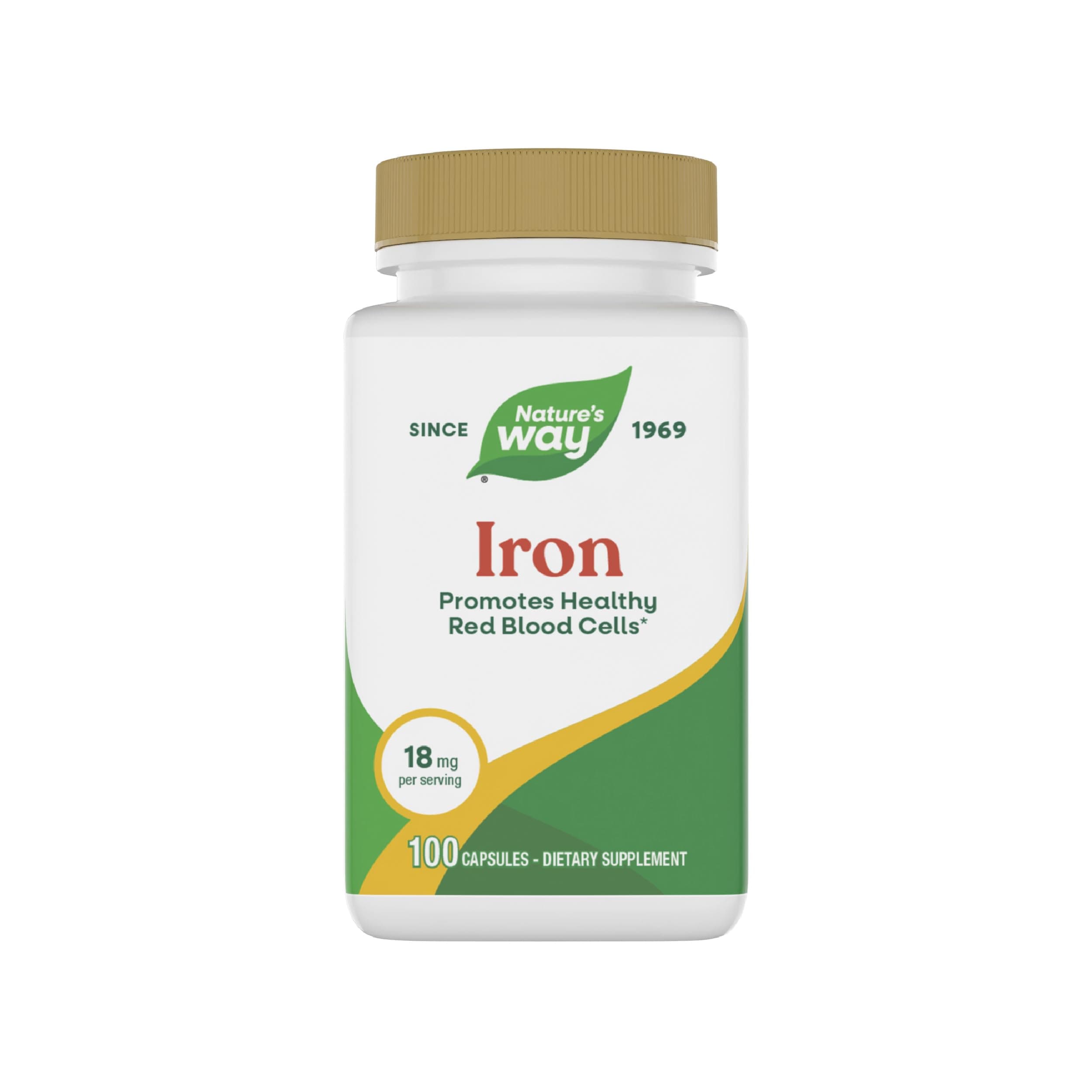 Iron, 18 mg, 100 Capsules