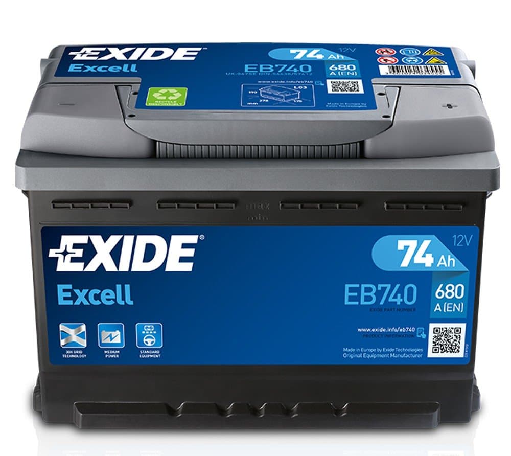 Exide Excell starting battery 100 Ah