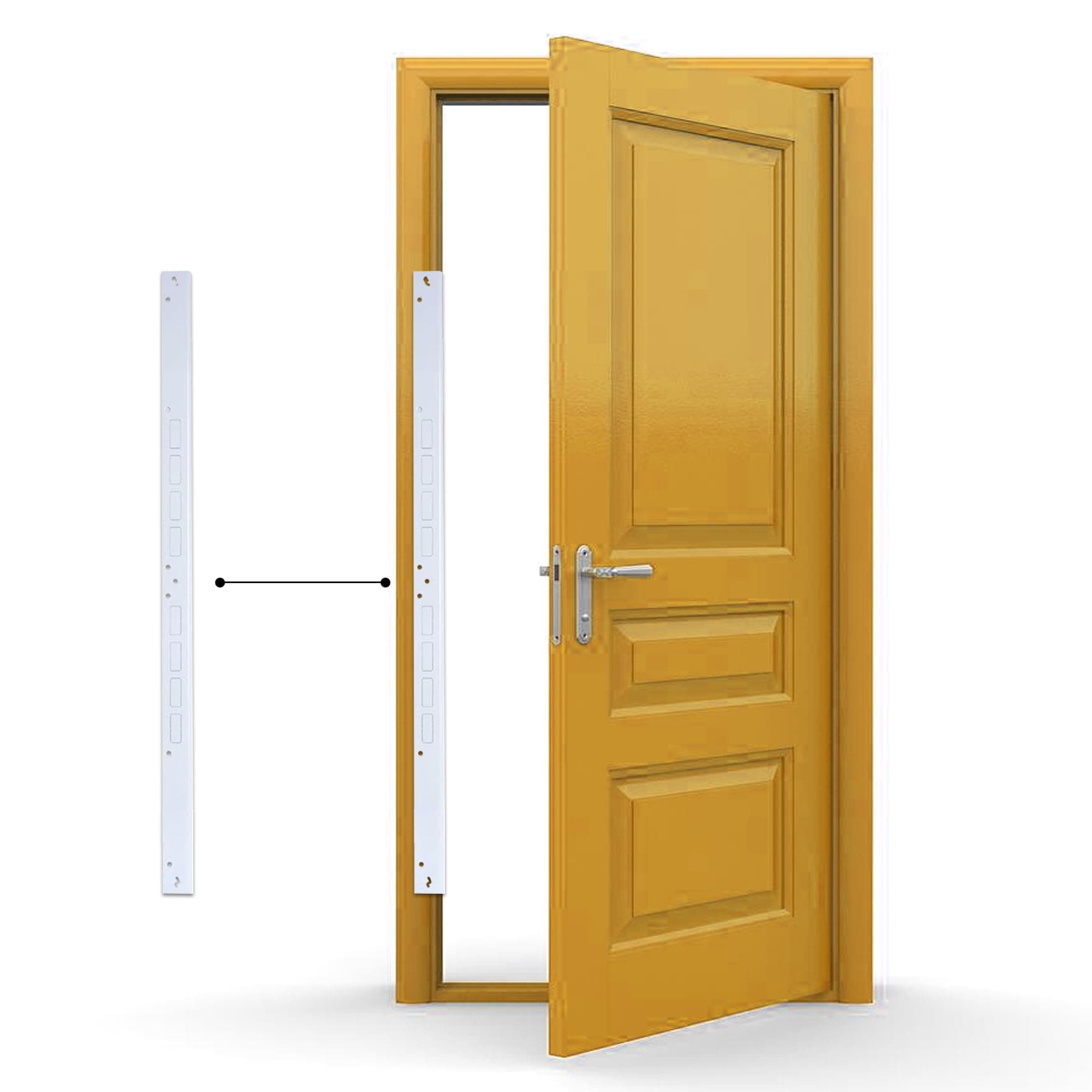 Armor Concepts FIX-A-JAMB 40" Exterior Door Jamb Repair Kit – Door Frame Reinforcement, Heavy-Duty 18-Gauge Galvanized Steel, for Any Door with a Lock, White