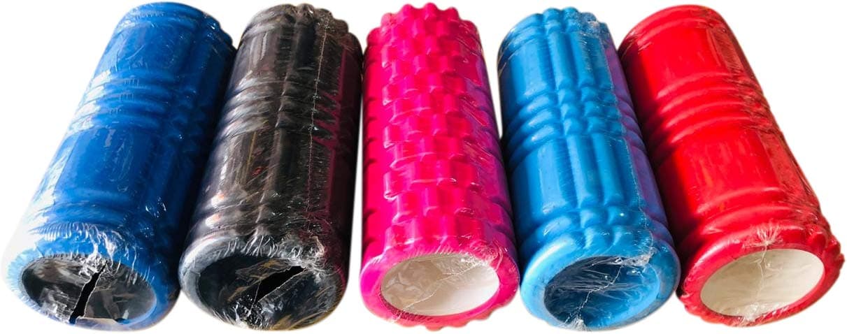PS Pilot Grid EVA Foam Roller for Back Pain, Exercise, Fitness, Deep Tissue Massage, and Physical Therapy in Assorted Colour and Pattern (33.5 X14.5 cm)