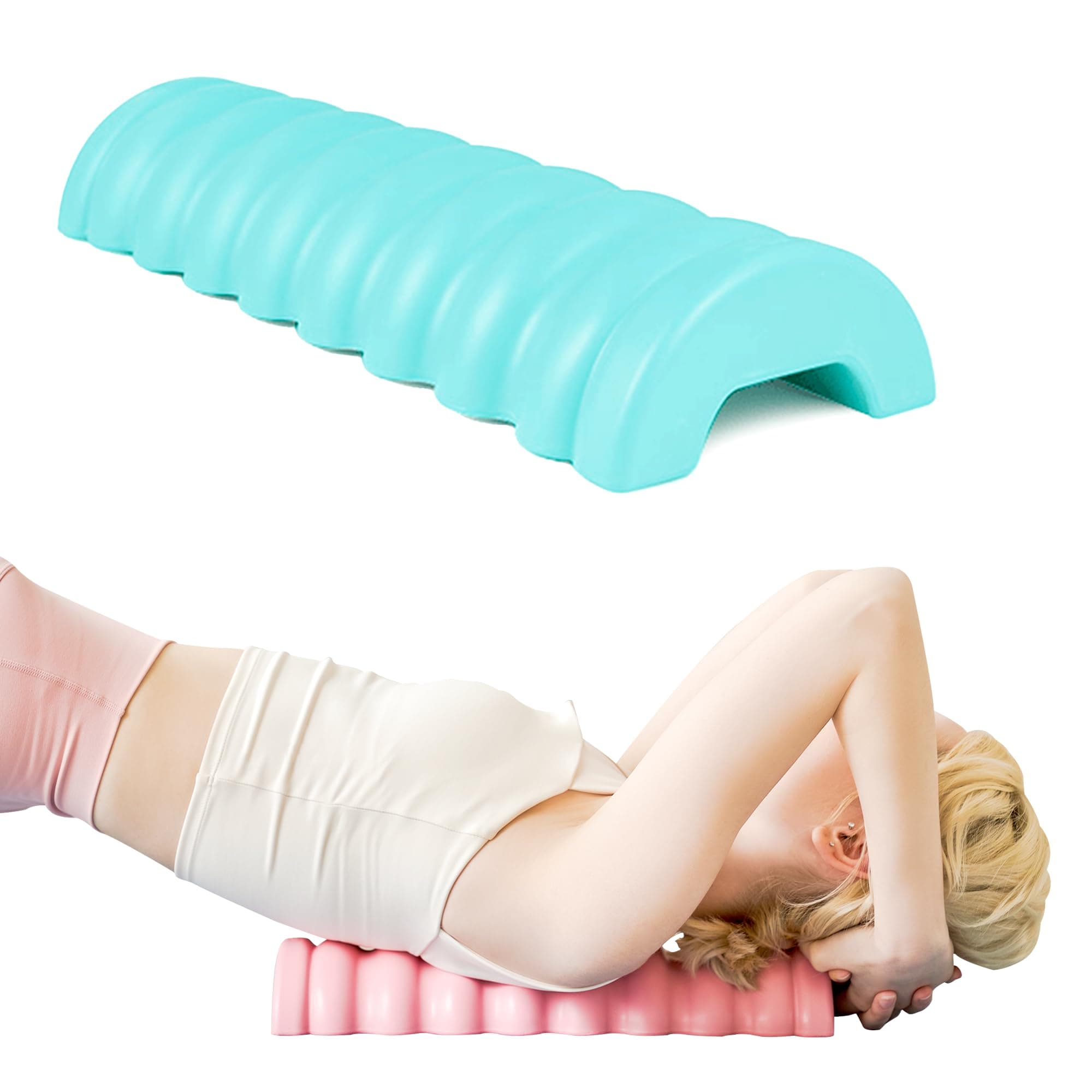 Wave Pattern Half Foam Roller - Superior Rigidity for High Level of Self Myofascial Release & Trigger Point Massage, Half Massage Foam Roller for Neck, Shoulder, Back Muscle Relief (Mint)