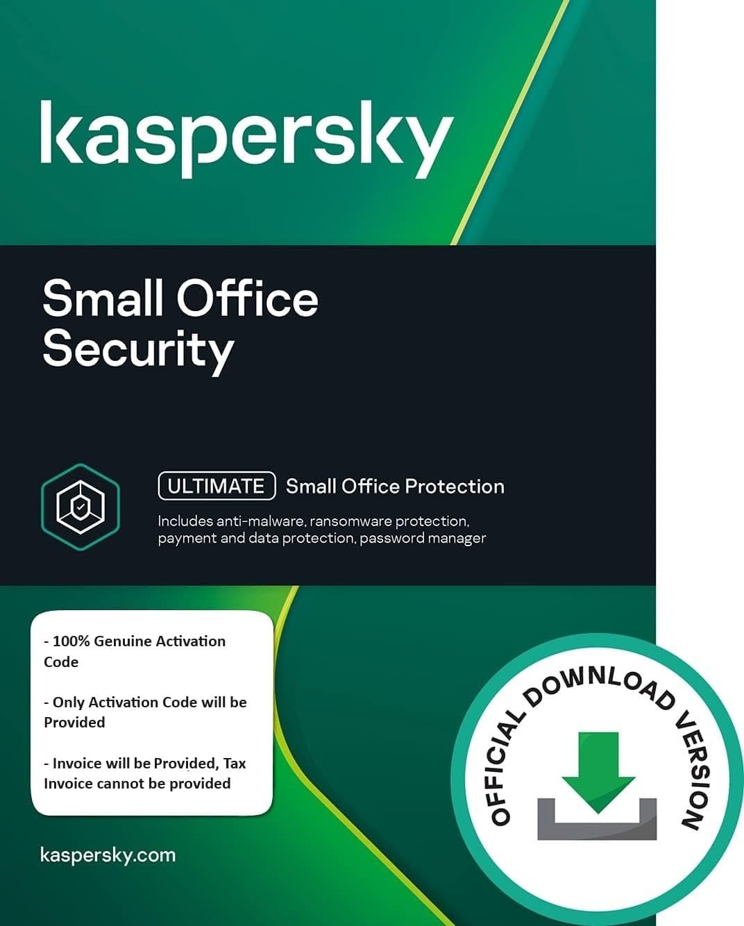 Kaspersky Small Office 20 Device 20 Mobile 2 Server 1 Year 365 Days / Activation Code / Email Delivery