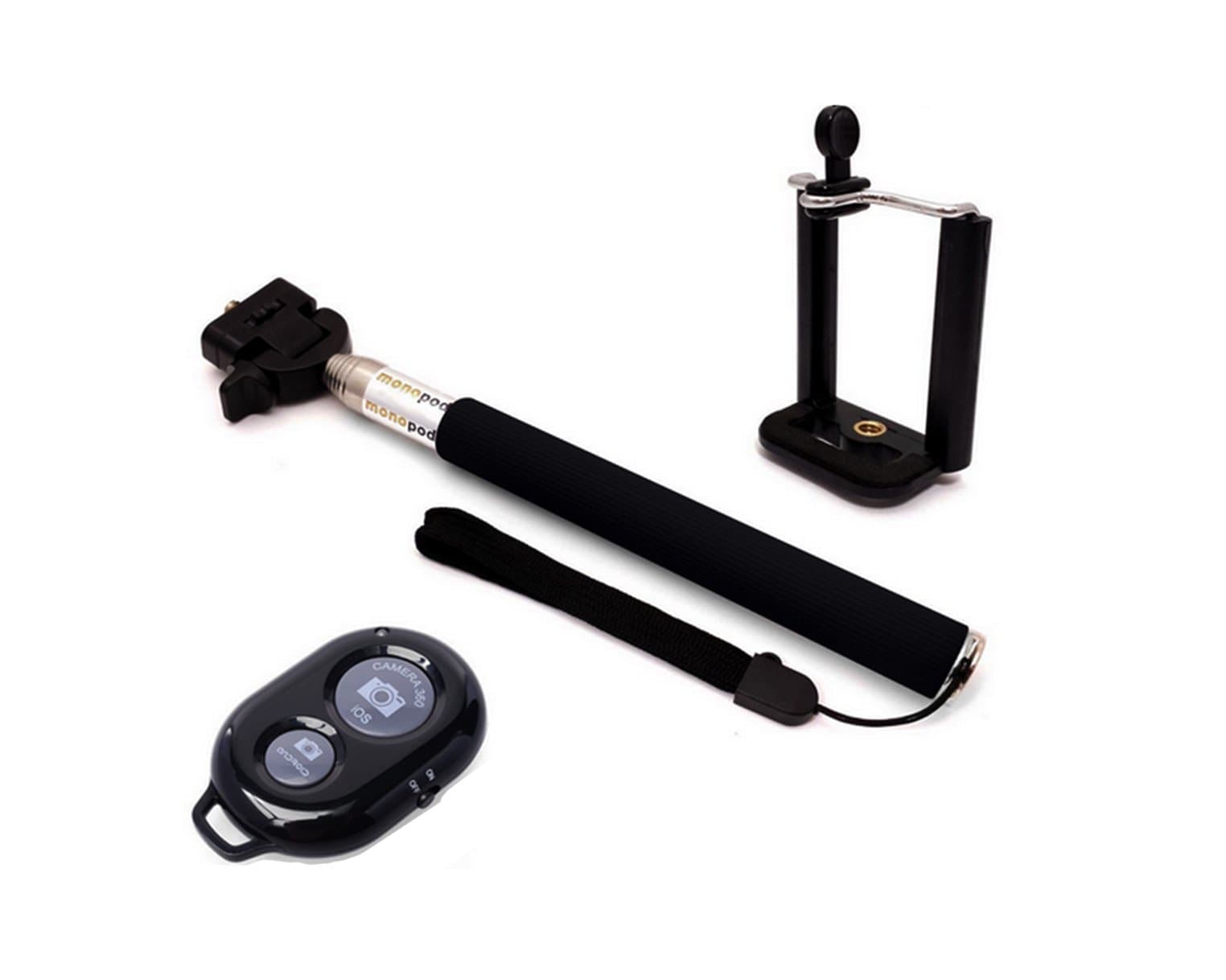 Selfie Stick with Bluetooth Wireless Remote Compatible with; iPhone 6, iPhone 6 plus, 5S, 5C, 5, 4S 4, iPad Air Mini, Samsung Galaxy S5, S4, S3 Note 4 3 Tab, Google Nexus, HTC, Sony and other iOS Android Phones