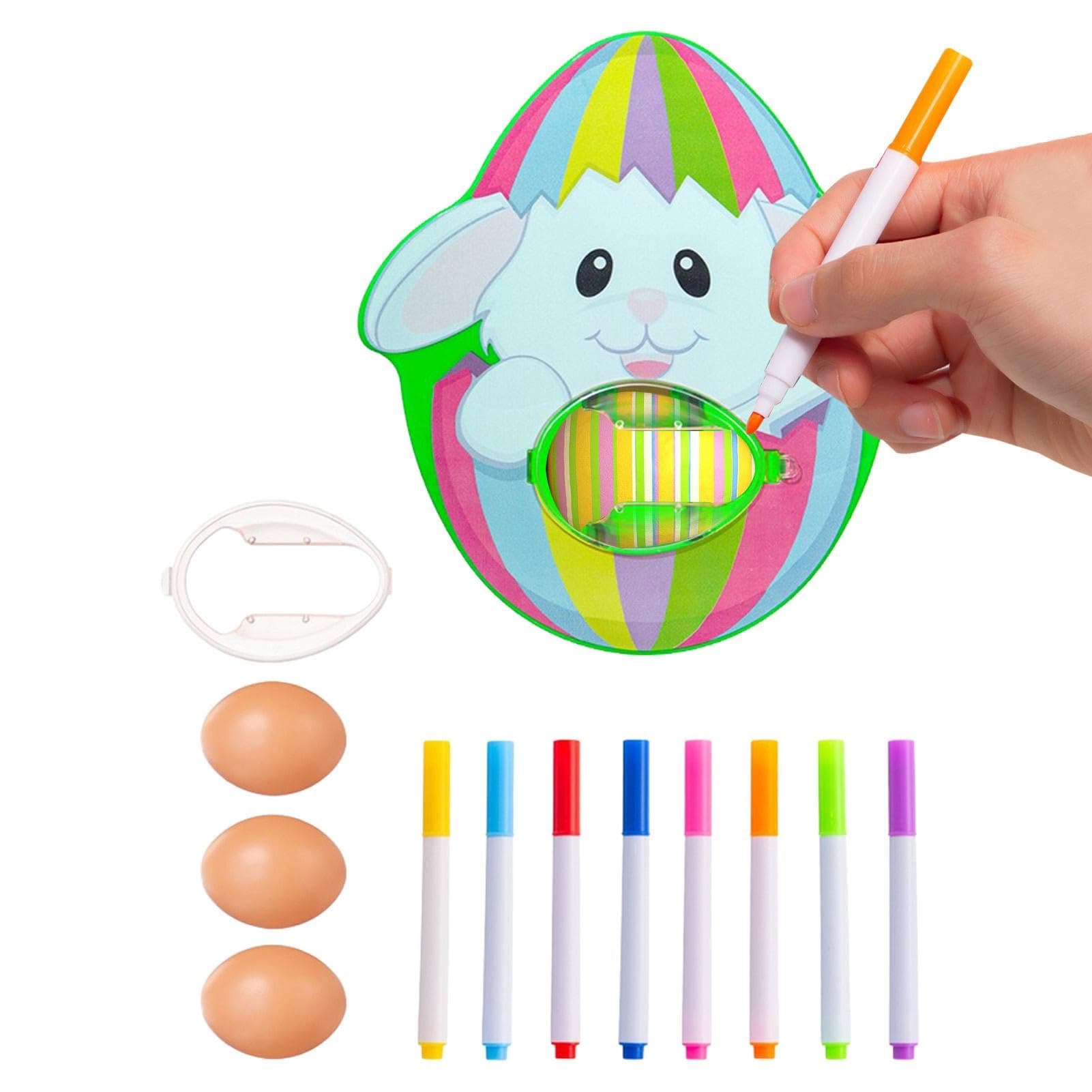 LamboEaster Egg Decorating Kit, Easter Egg Spinner Decorating Machine Battery Driven Decorator Kit with 8 Colourful Non-Toxics Markers and 3 Easter Eggs, Motorized Easter Egg Decorator Kit for Kid
