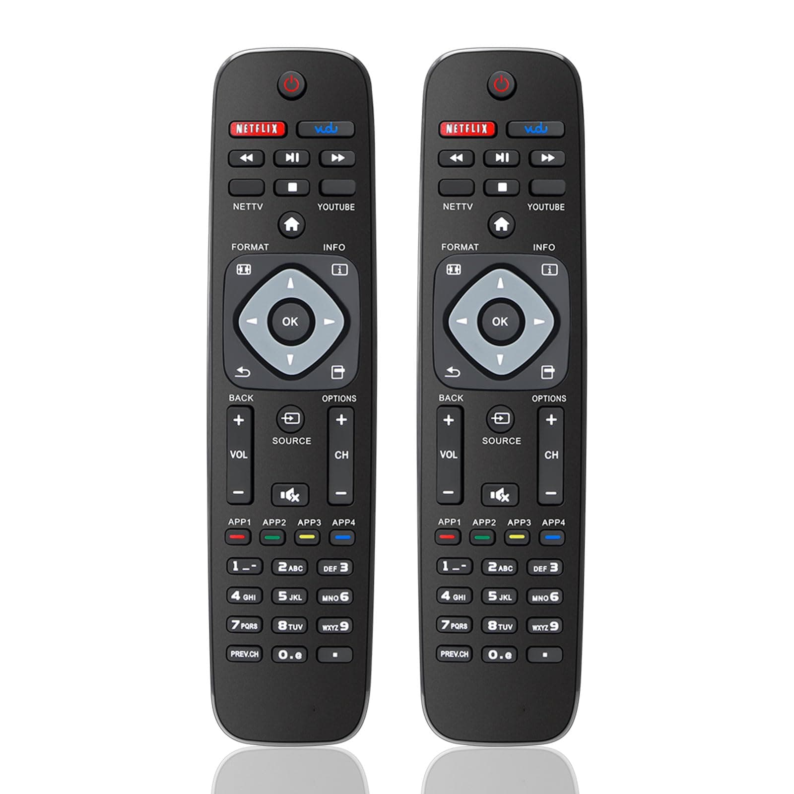 (2-Pack) for Philips TV Remote Replacement, Compatible with All Philips LED/LCD/HDTV/UHD Smart TVs (NH500UP)