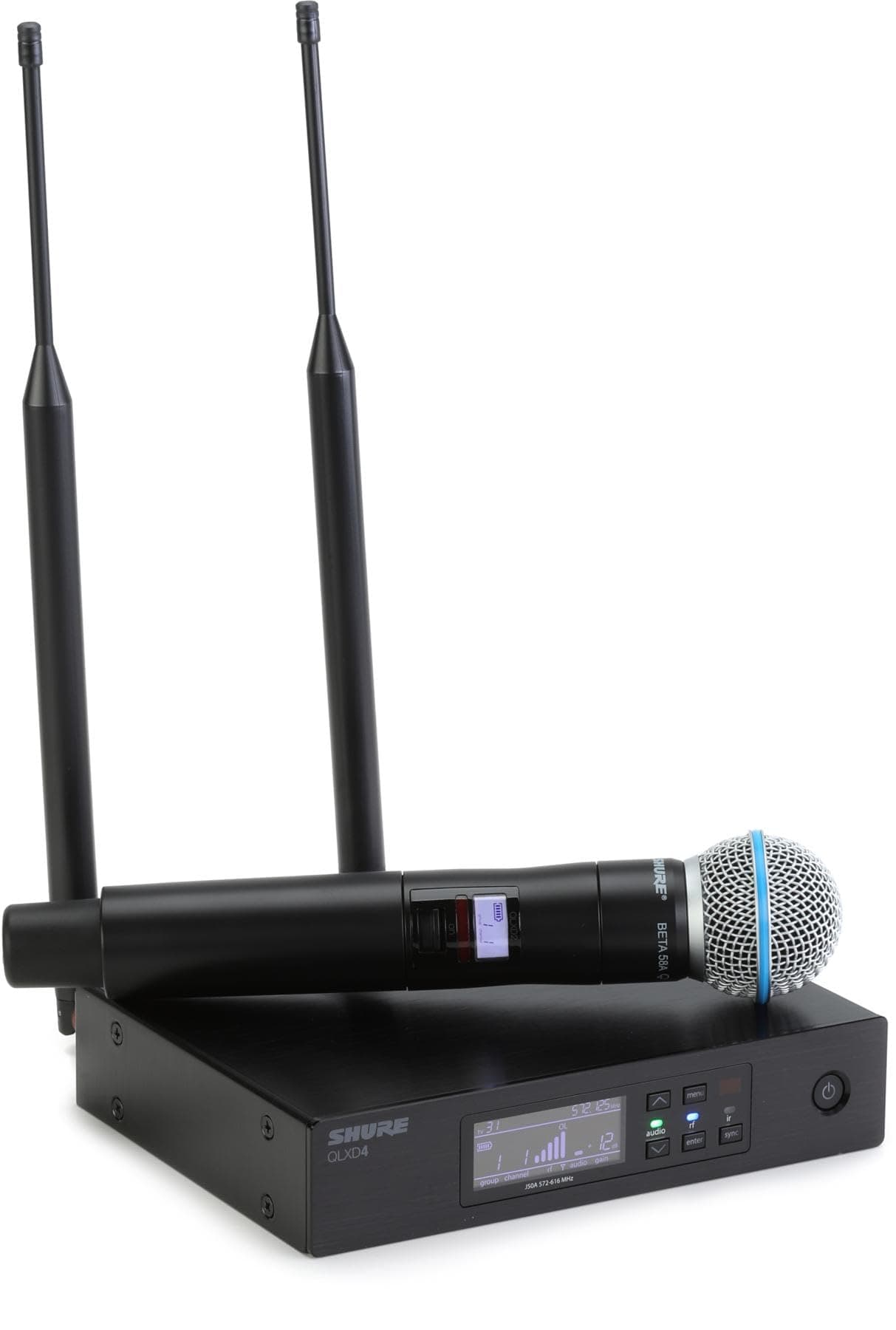 Shure QLXD24/B58 Wireless Microphone System with BETA 58A Handheld Vocal Mic