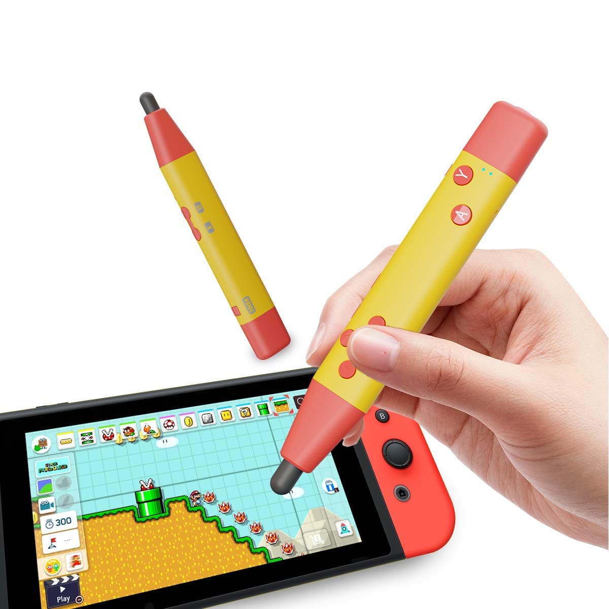 Capacitve Stylus Touch Pen, Pen Shape Switch Game Controller for Super Mario Maker 2, Dr Kawashima's Brain Training, Touch Pen for Nintendo Switch, Switch Lite, Touch Screen Phone - [Yellow]