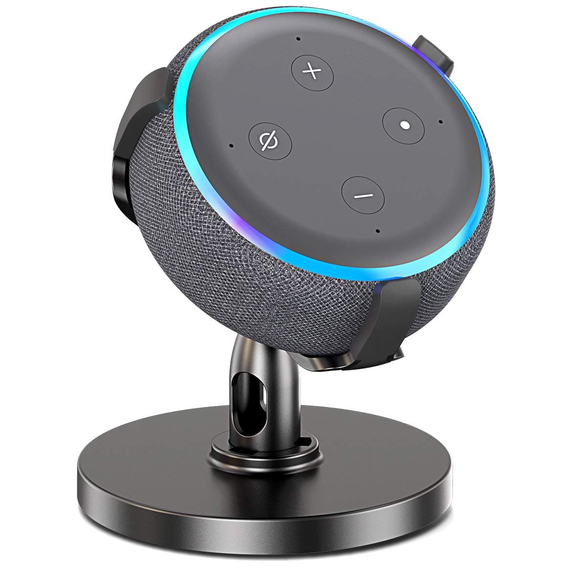 Pobon Table Holder for Dot 3rd Generation, 360° Adjustable Stand Bracket Mount for Smart Home Speaker, Improves Sound Visibility and Appearance, Dot Accessories