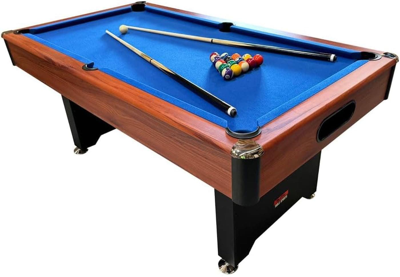 BCE 6ft Pool Table with Integrated Ball Return - Easy to Assemble Bolt on Leg System - With 2" Pool Balls, Triangle, Chalk & Brush