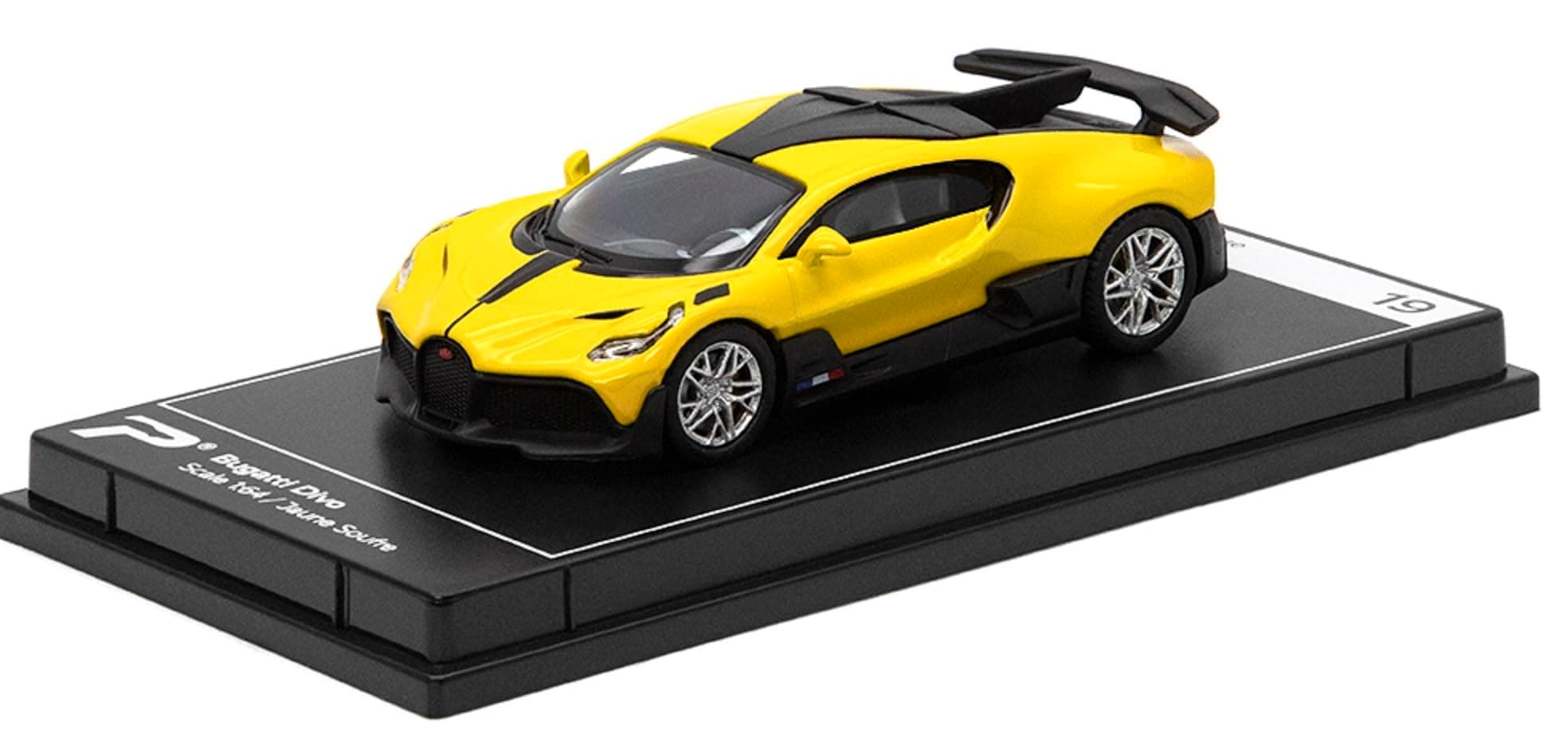 PosterCars - 1:64 Scale Bugatti Divo Jaune Soufre Yellow Hypercar League Collection No.19