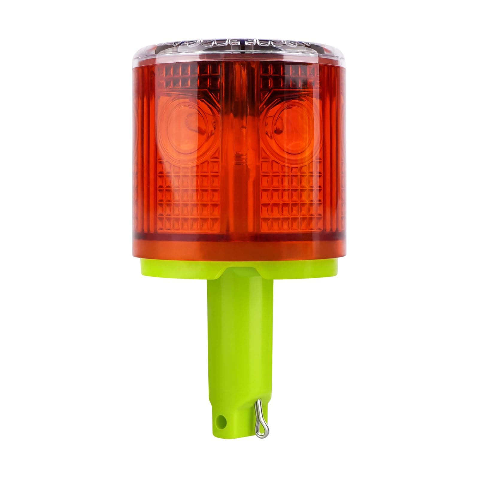 Aolyty Solar Strobe Warning Light 360 Degree Single Column Super Bright Waterproof IP54 for Construction Traffic Dock Marine Light Control Flashing (Red)