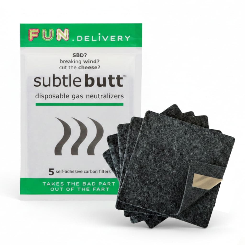 Subtle Butt: Fart Deodorizing Sheet, Gray, 5 Sheets