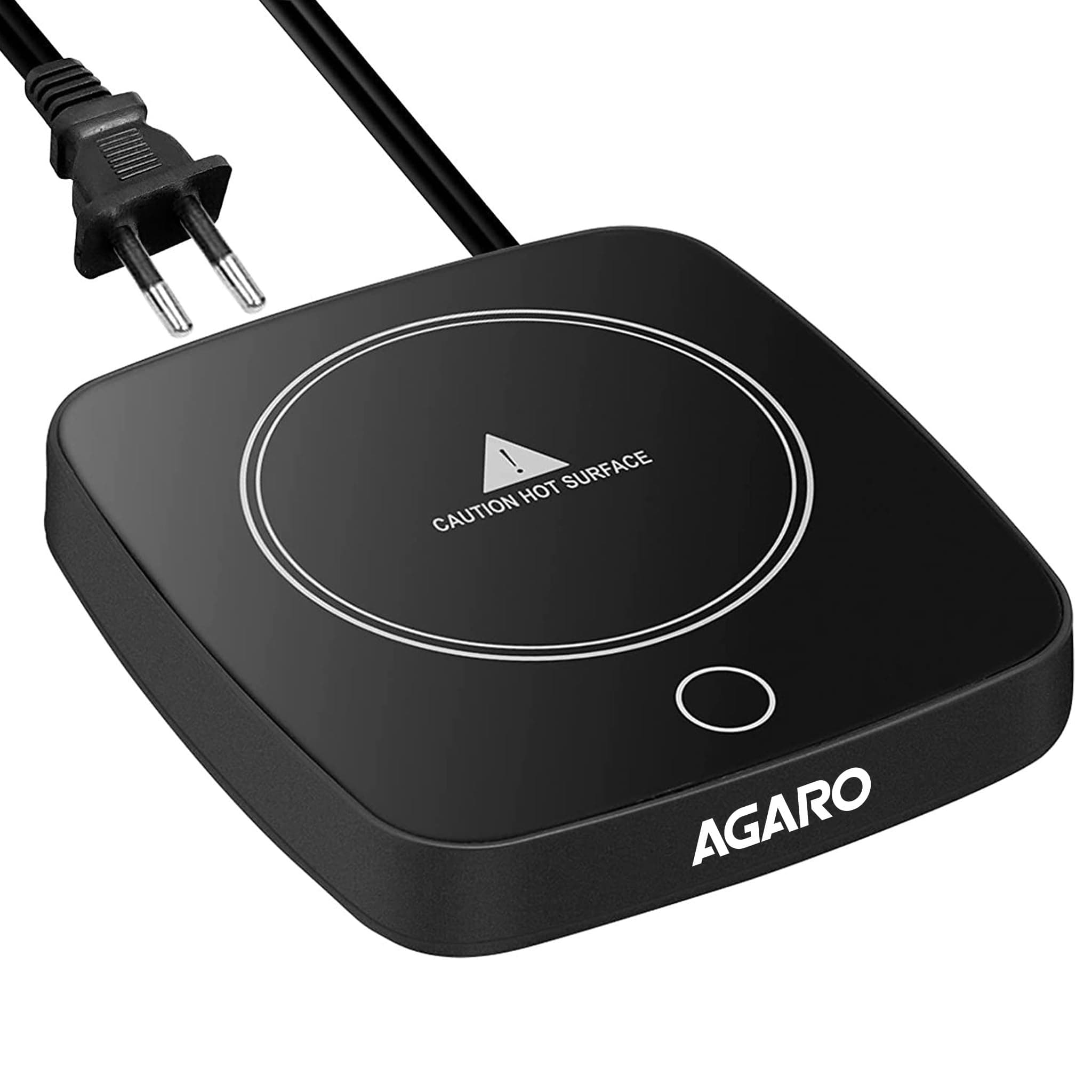 AGARO Elegant Coffee Mug Warmer, 3 Temperature Setting for Warming & Heating Coffee, Supports Steel, Ceramic and Glass Cups, Beverage, Milk, Tea and Hot Chocolate, Black