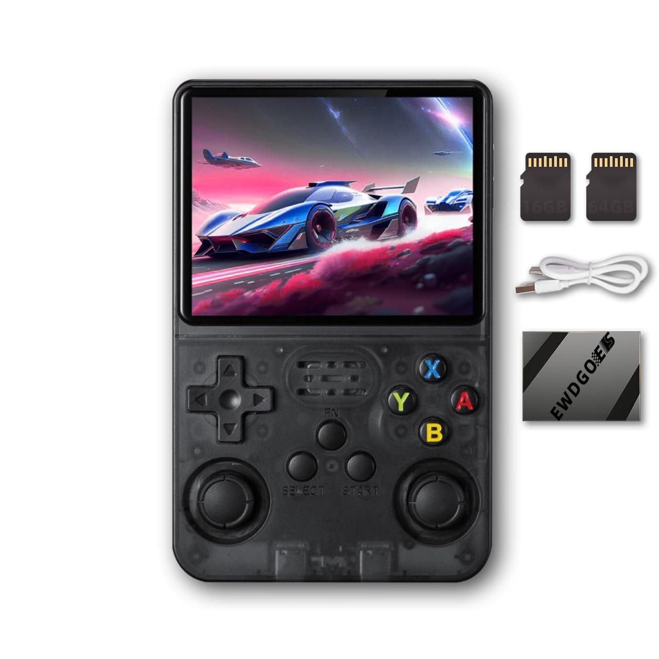 R36S Handheld Game Console 3.5 inch Retro Emulator System Assorted Colour 64GB (128gb), Assorted Colours