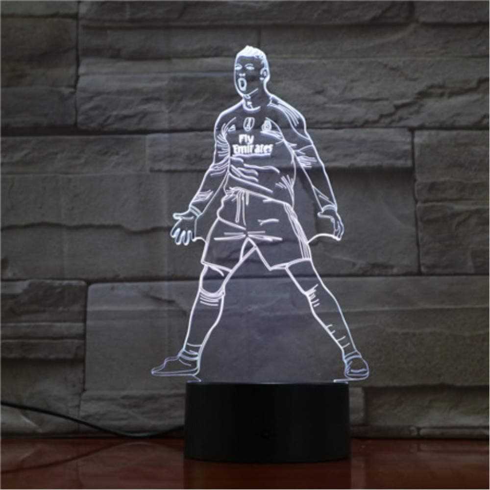 3D Led Night Light Touch Sensor 7 Color Changing Table Lamp Bedside Soccer Lights Football Player Cristiano Ronaldo Figure