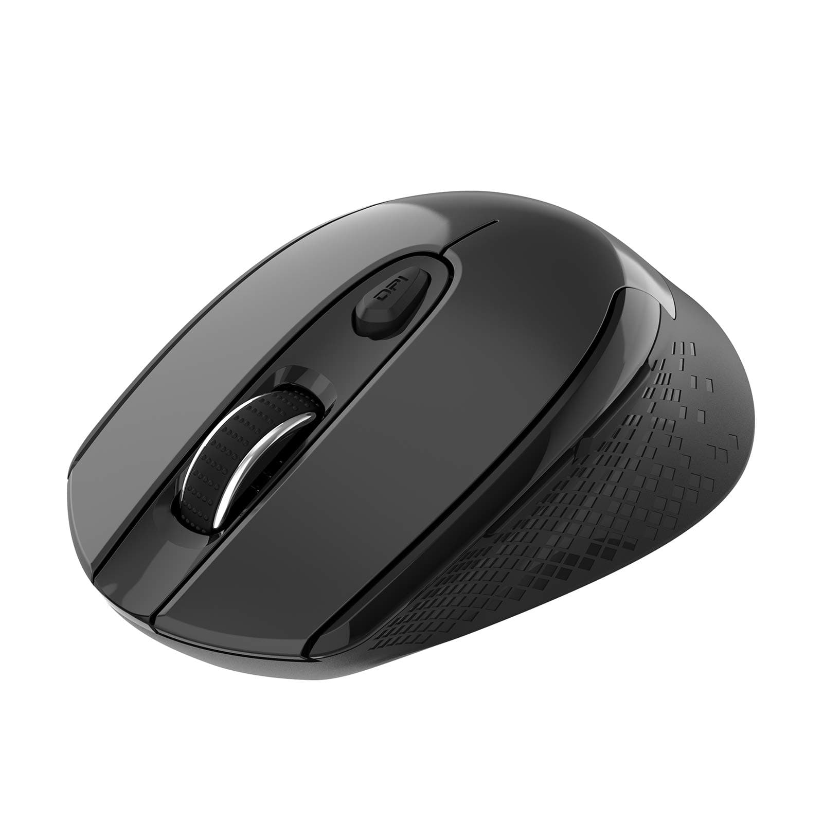Cimetech Wireless Ergonomic Optical Mouse, 6 Buttons, Silent with USB Receiver and 3 Adjustable DPI for Laptop, Desktop, Mac, PC - Black