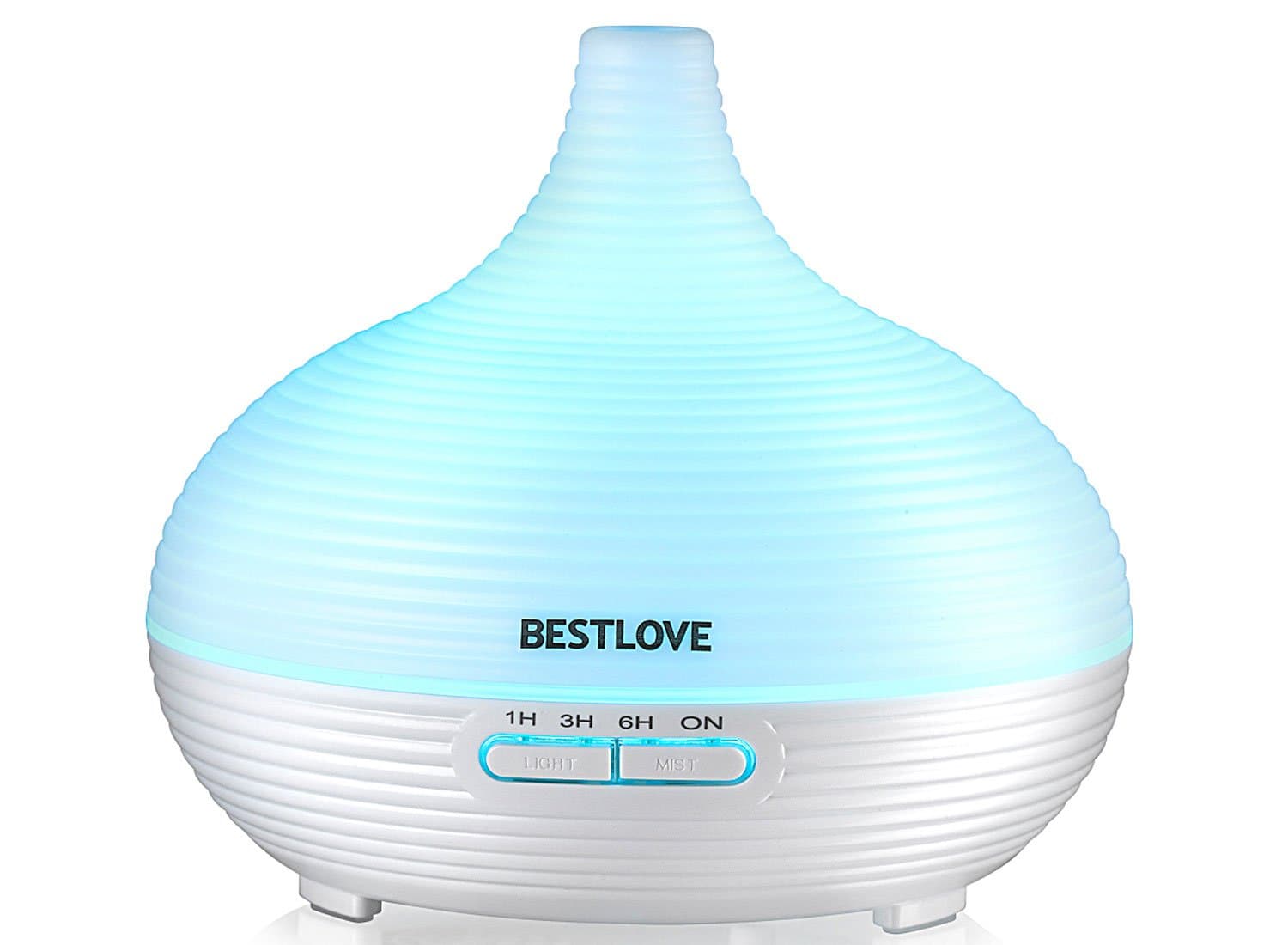 Essential Oil Diffuser BESTLOVE Aromatherapy Diffuser 300ml Cool Mist Humidifier with 4 Timers & 7 Colors Light Changing Auto Shut-Off for Bedroom Office Yoga