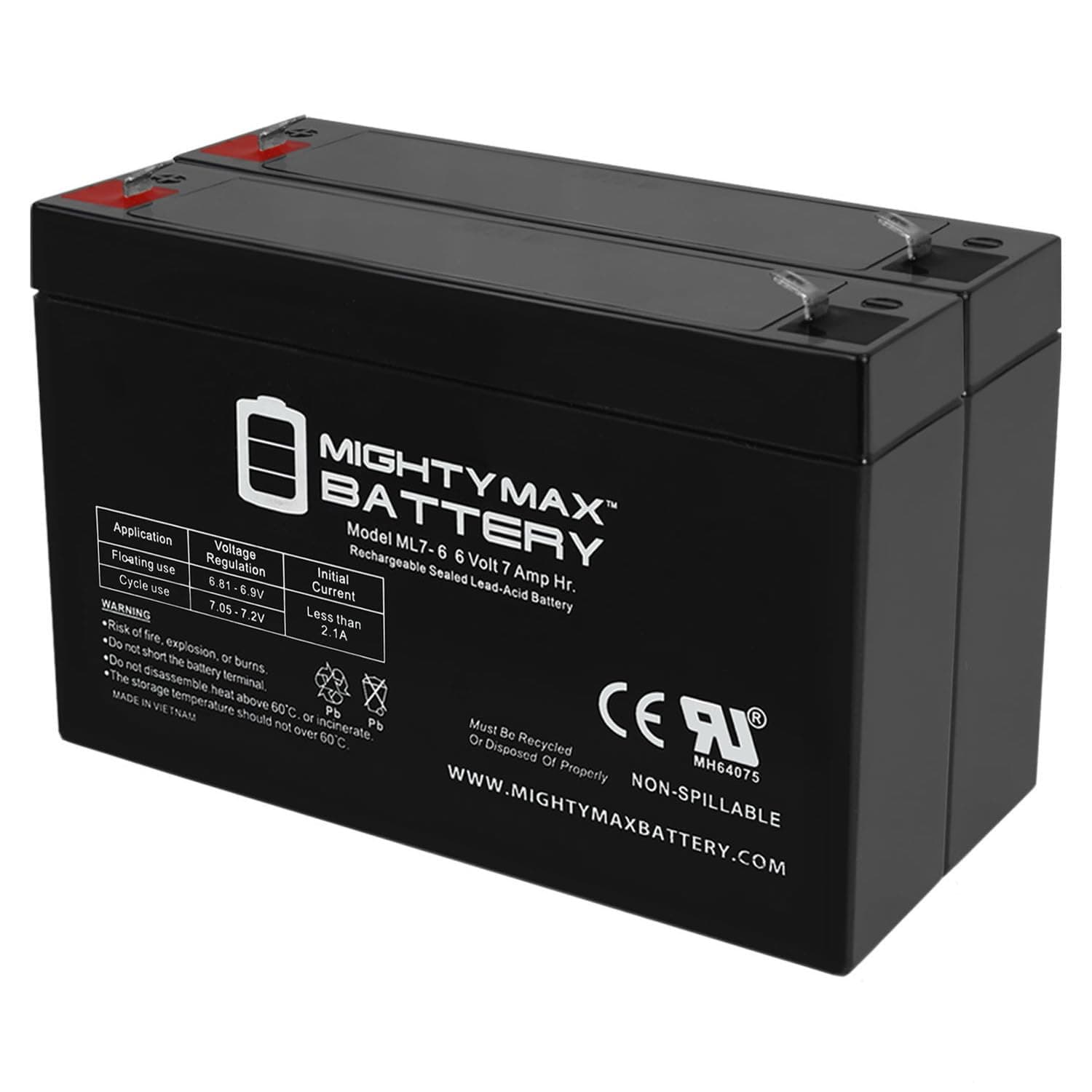 Mighty Max Battery 6V 7Ah SLA Battery Replacement for Enduring 3FM7-2 Pack