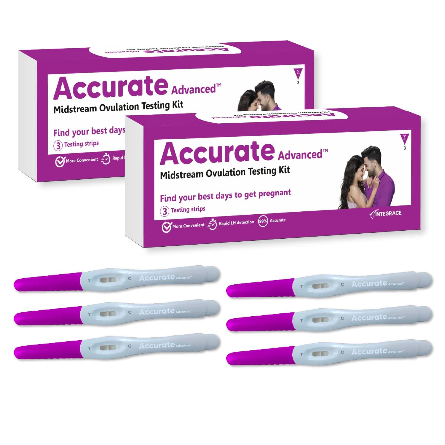 Accurate Advanced Midstream Ovulation Testing Kit (Pack of 6 Strips) for Pregnancy Planning