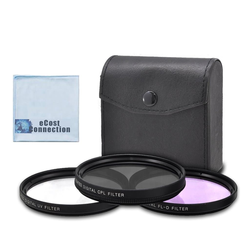 55mm High Resolution Pro Series Multi Coated HD 3 Pc. Digital Filter Set + Microfiber Lens Cloth