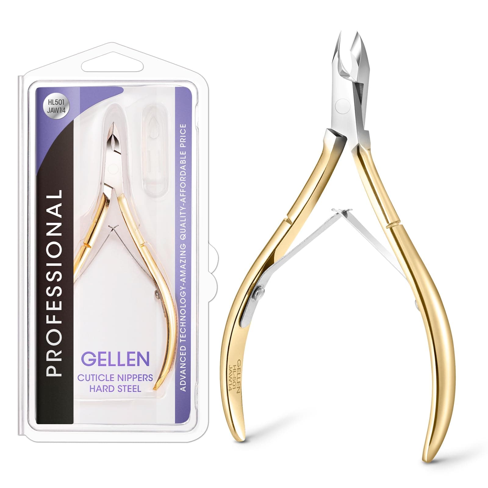 GELLENCuticle Trimmer 1/2 Jaw, Extremely Sharp Sharp Blades Professional Cuticle Trimmer, Nail Supplies Cuticle Cutter for Cuticle Remover