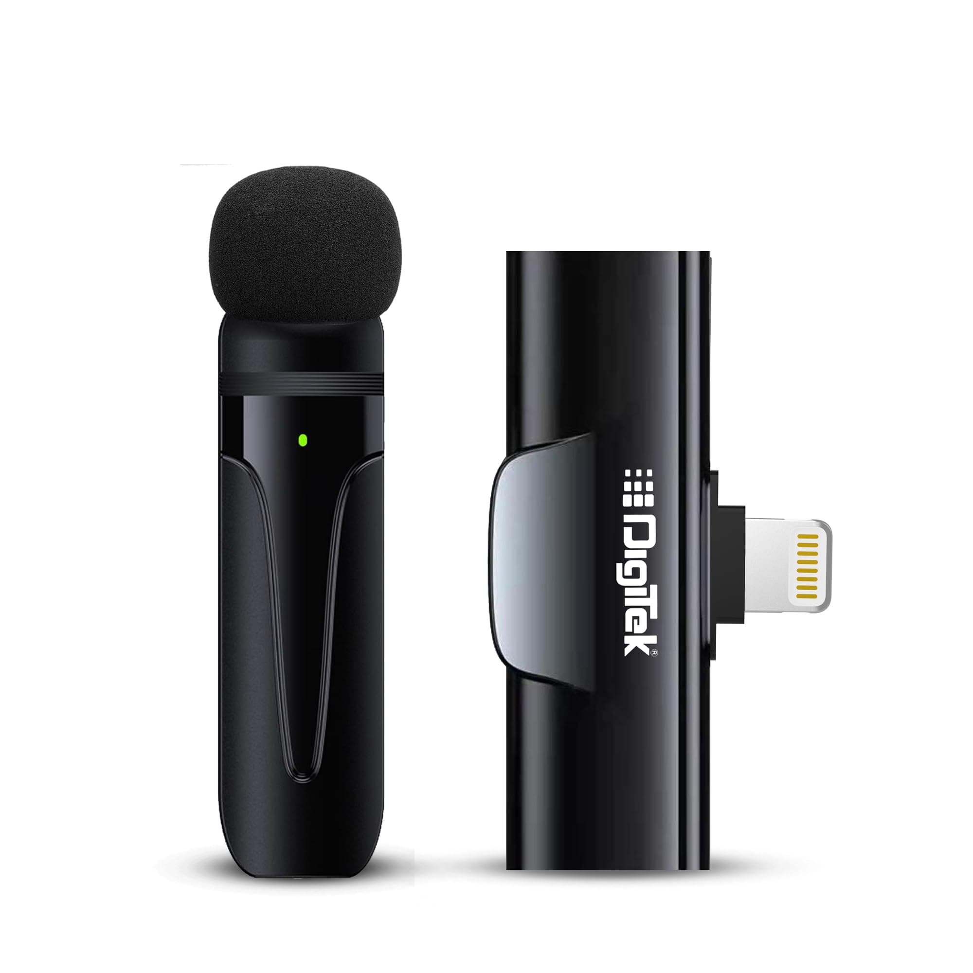 Digitek (DWM-002 Wireless Microphone Compatible with iPhone X/11/12/13/14 Series for Vlogging, Only for iPhones with Lightning (LTC) with Noise Cancellation, Collar Clip & Crystal-Clear Audio