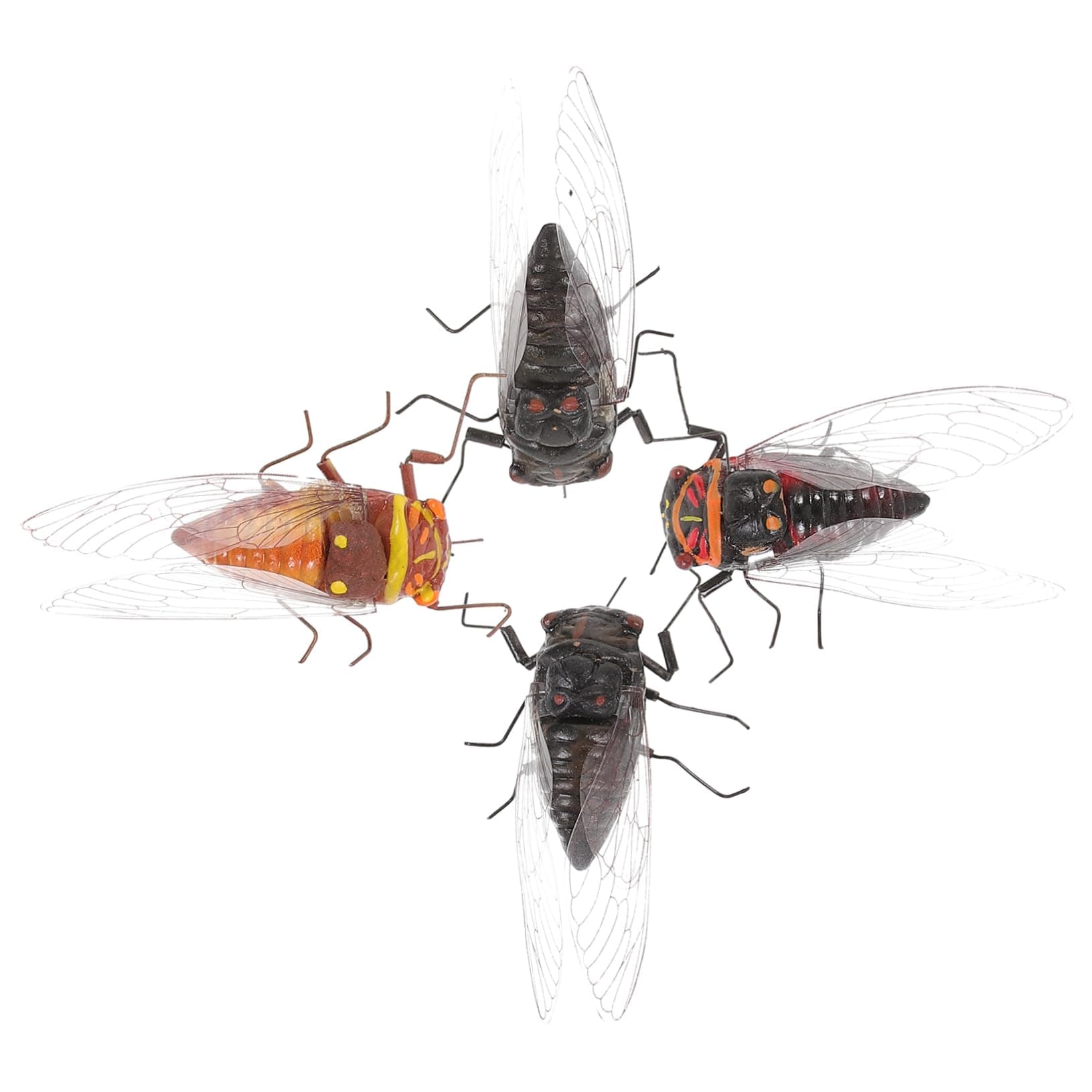 Yardwe 16 Pcs Cicada Simulation Micro Landscape Decoration Simulation Insect Toys Kids Toy Halloween Toys Mini Garden Collections Figures Simulation Cicada Micro Landscape Cicada Animal