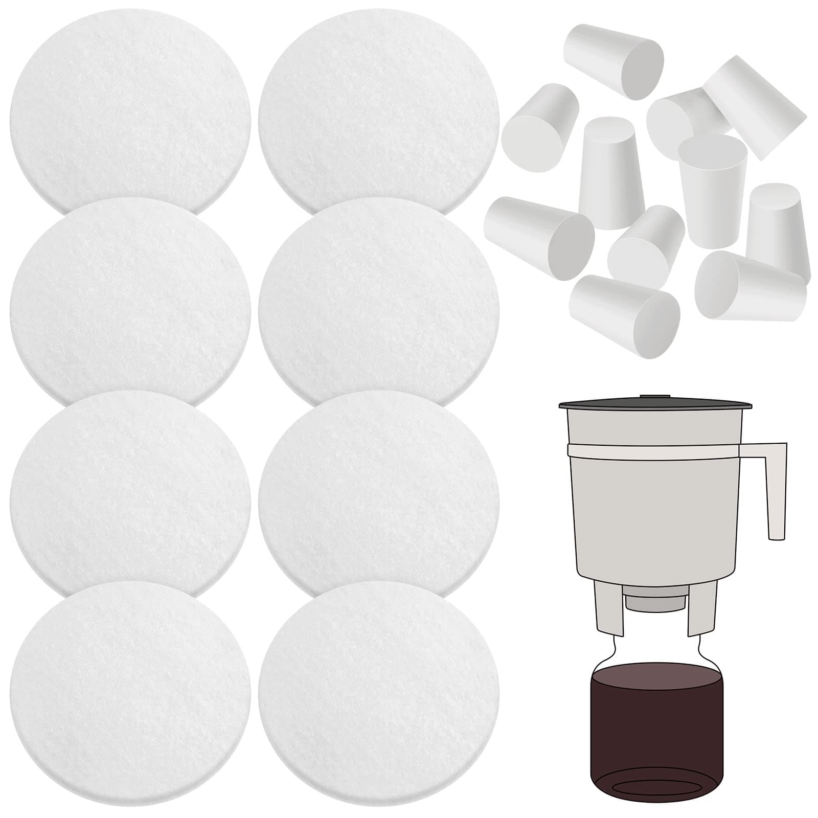 20 Pack Cold Brew Coffee Filters Include 8 Coffee Filter 12 Reusable Coffee Filter Replacement Rubber Stoppers Kit for Cold Brew System