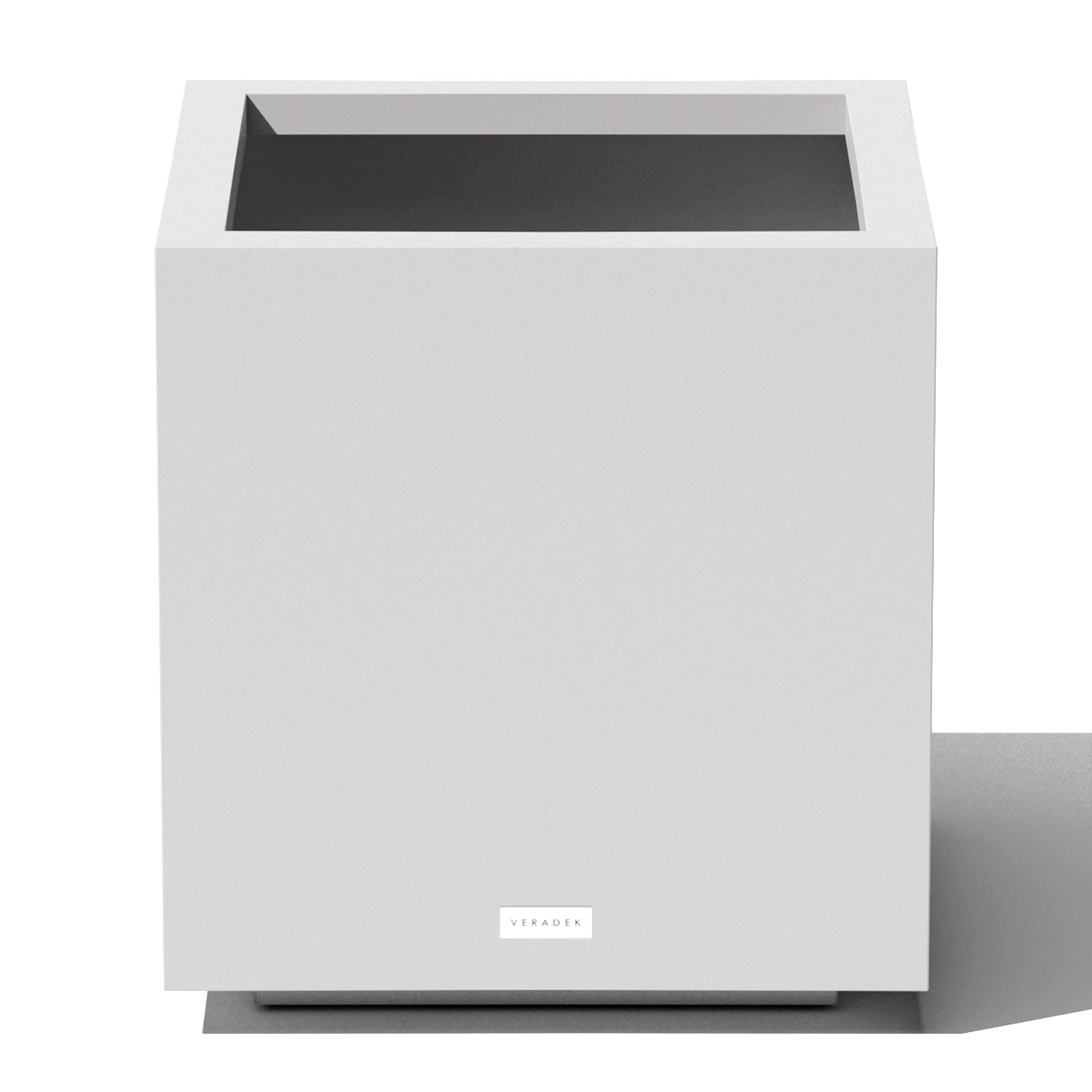 Veradek Block Series Cube Plastic Planter - Large Square Planter for Indoor or Outdoor Patio/Garden | Durable All-Weather Use with Drainage Holes | Modern Décor for Tall Plants, Trees, Flowers